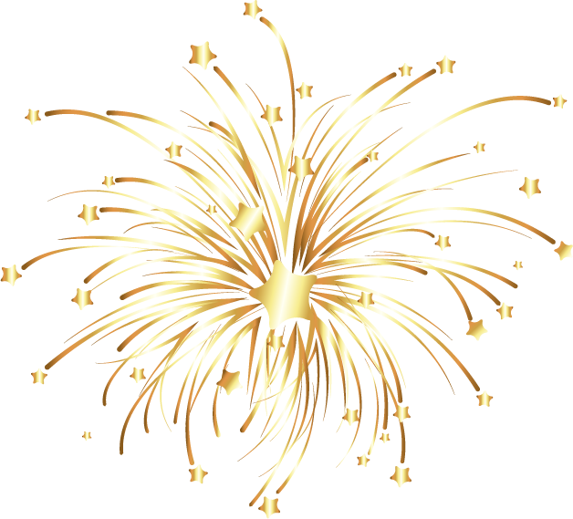 Vector Euclidean Fireworks Golden Transparent PNG Image