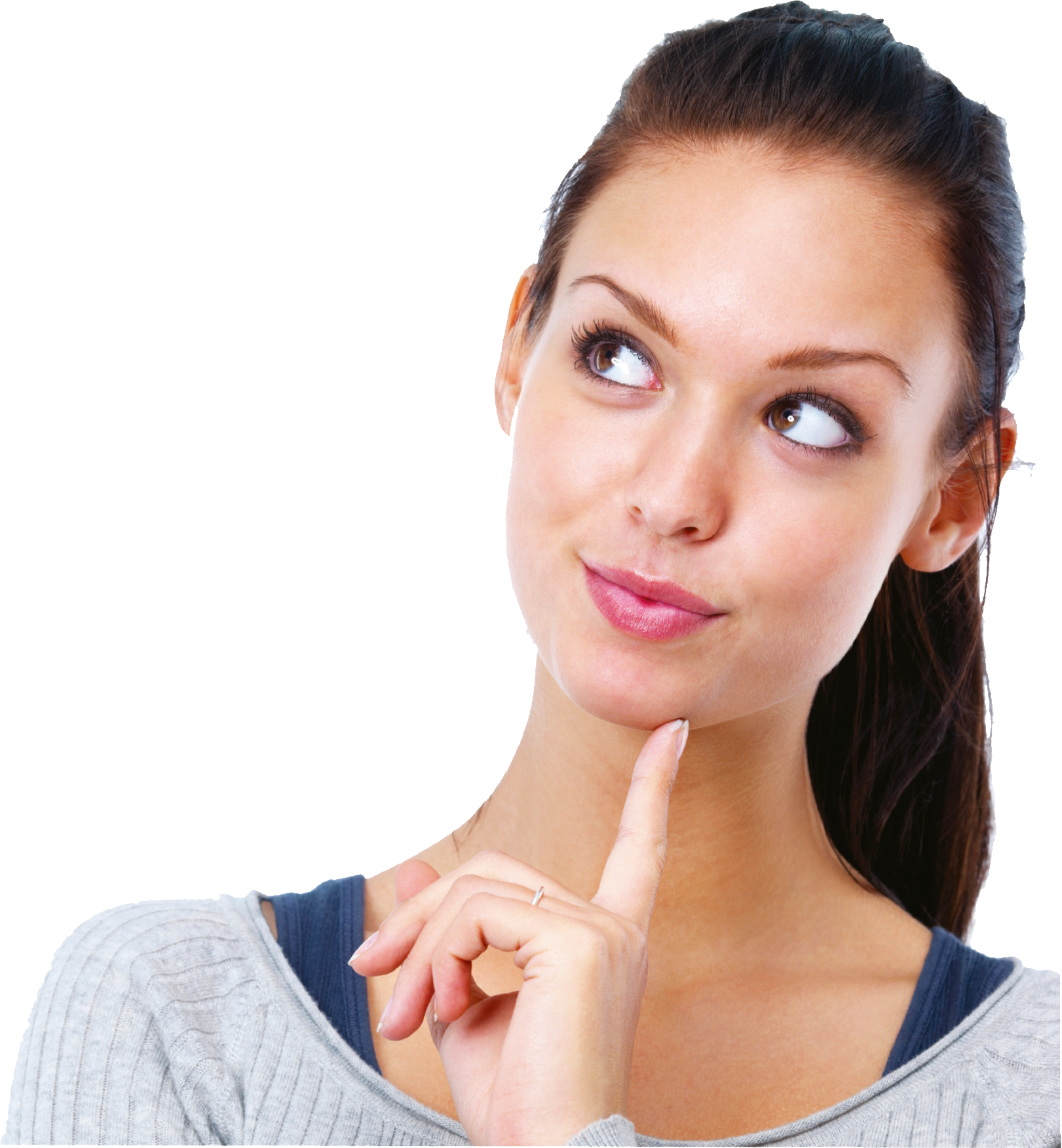 Thinking Woman Young Fit File Transparent PNG Image