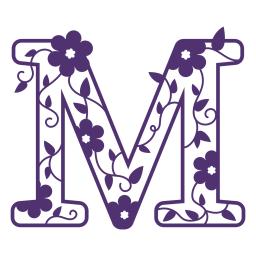 Floral Alphabet File Transparent PNG Image