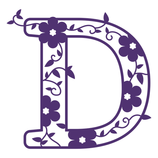 Floral Alphabet Transparent PNG Image