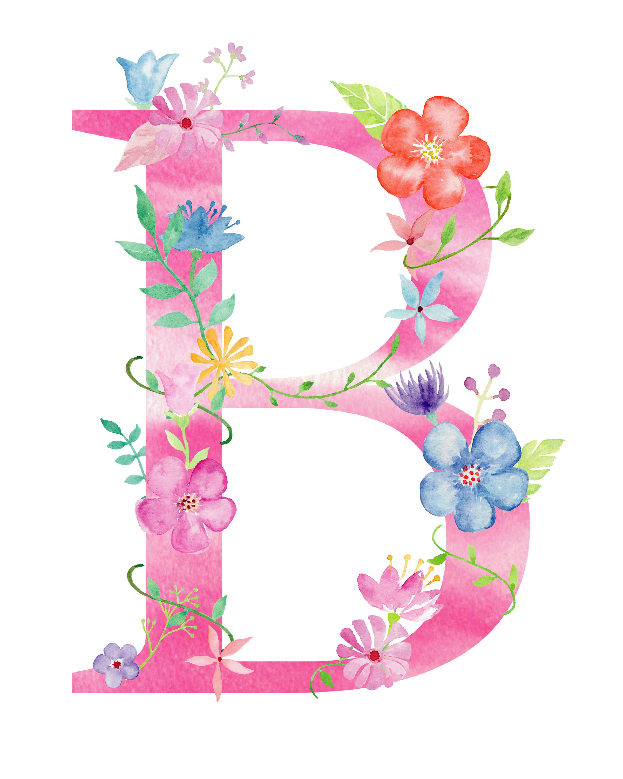 Floral Alphabet Transparent PNG Image