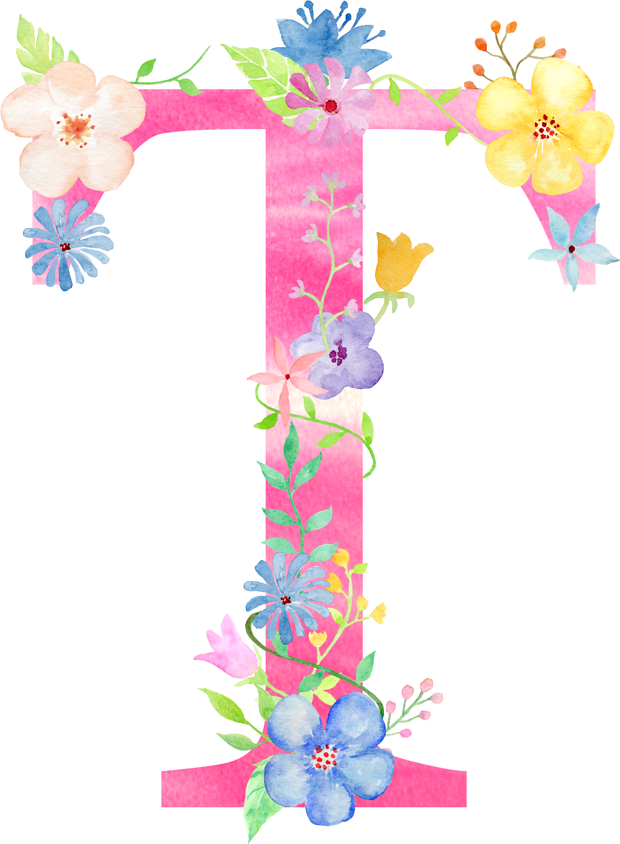Floral Alphabet Transparent PNG Image
