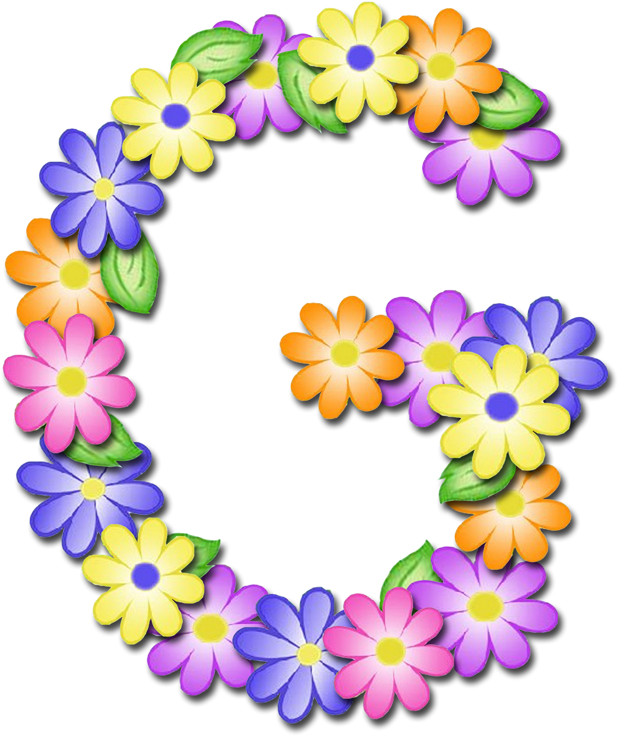 Floral Alphabet Transparent PNG Image