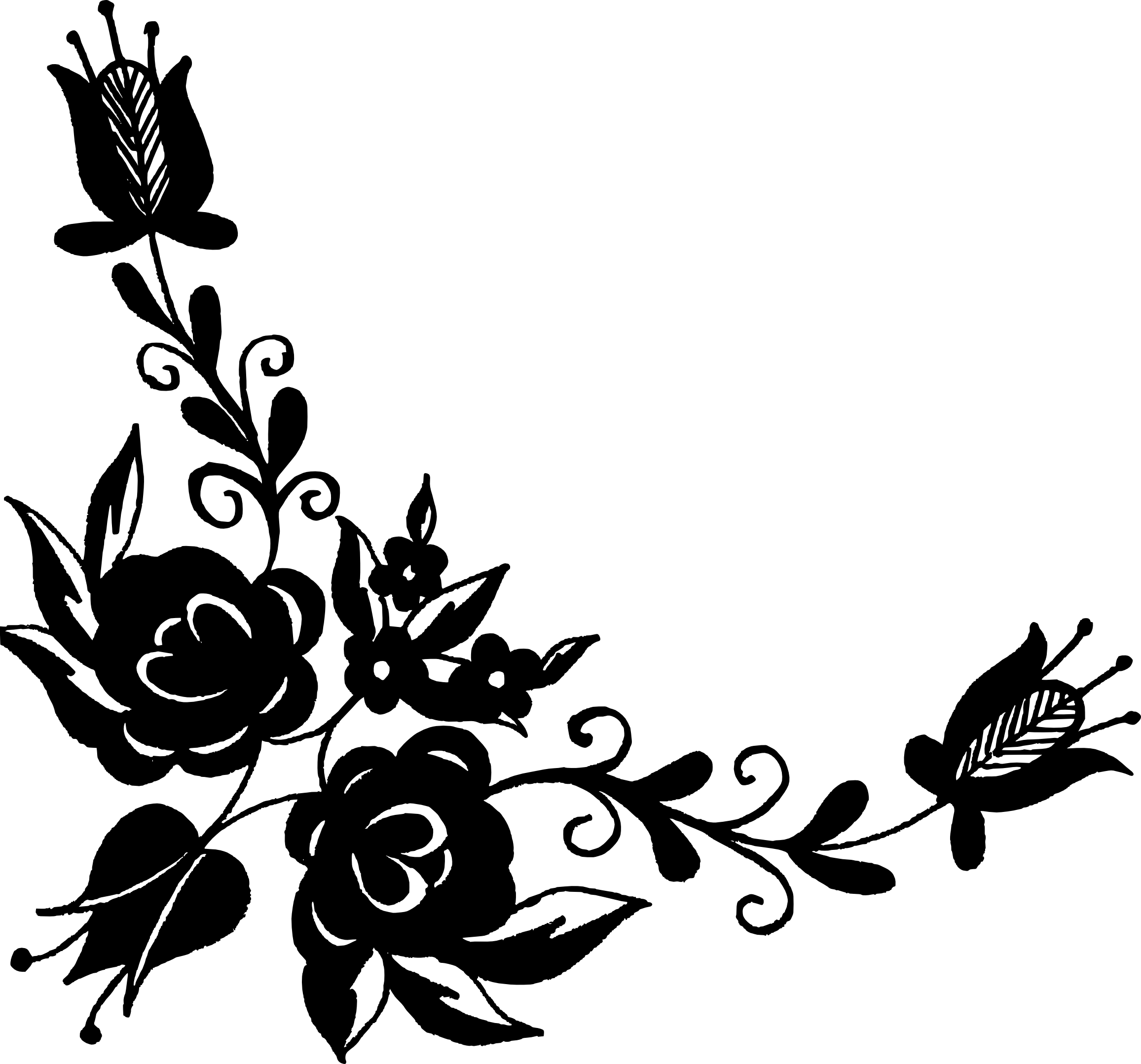 Vector Art Flower Black Transparent PNG Image