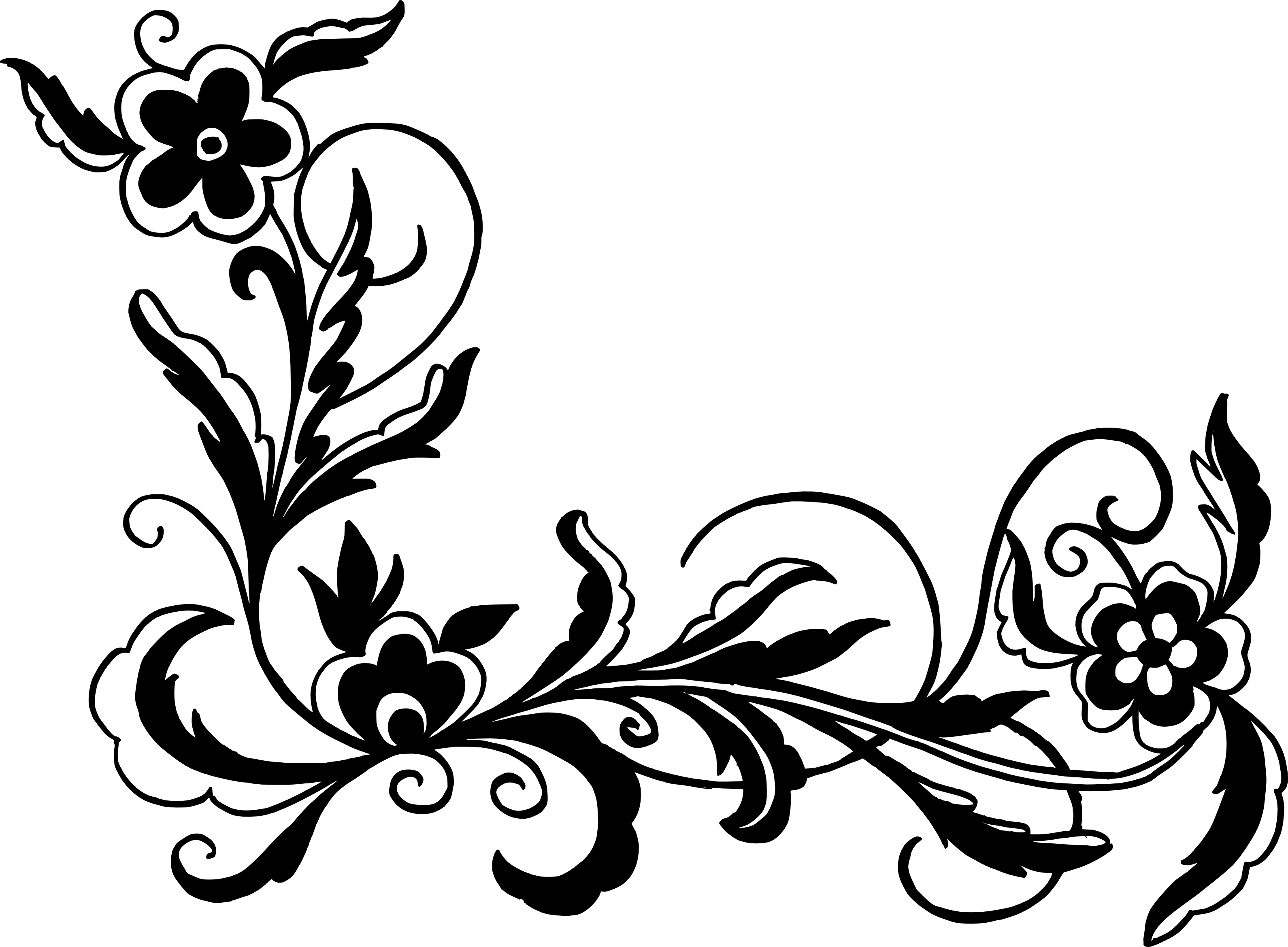 Vector Flower Black Transparent PNG Image