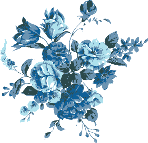 Blue Flowers Vector Transparent PNG Image