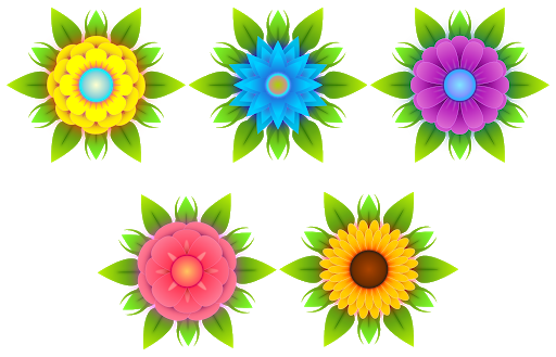 Vector Flower Art Colorful Transparent PNG Image