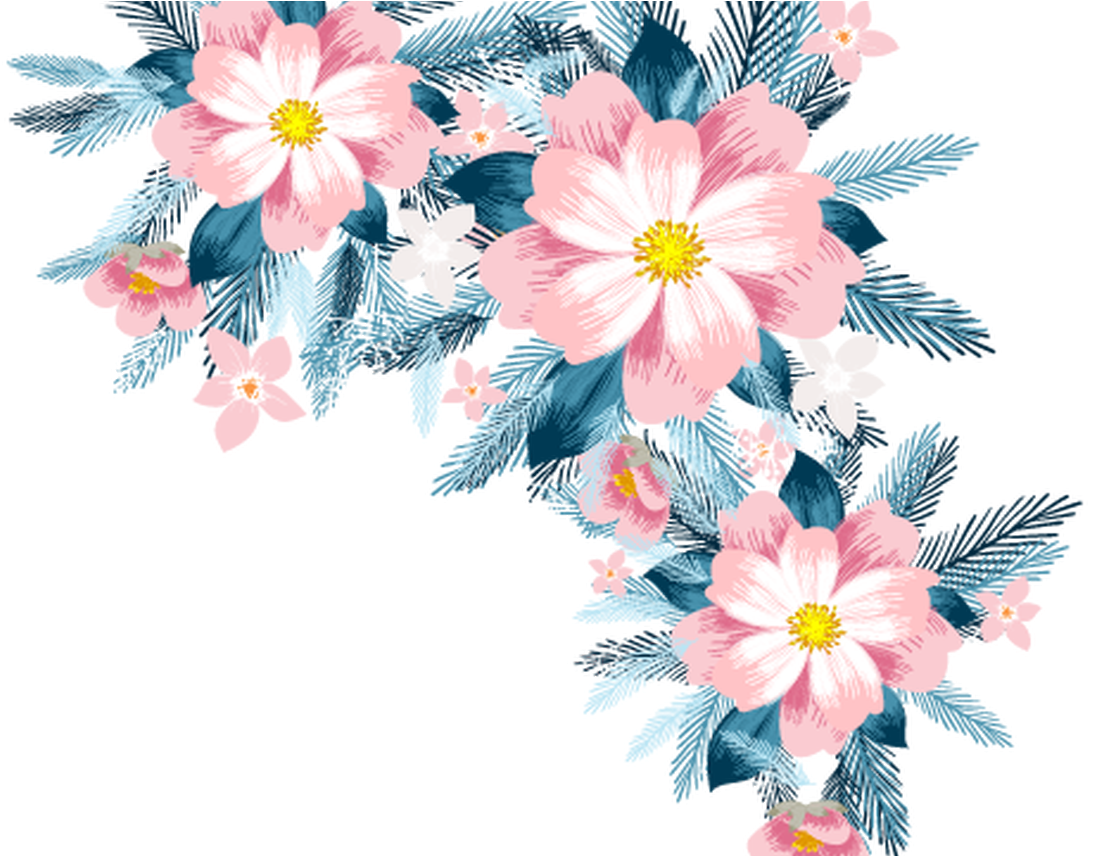 Vector Corner Flower Transparent PNG Image