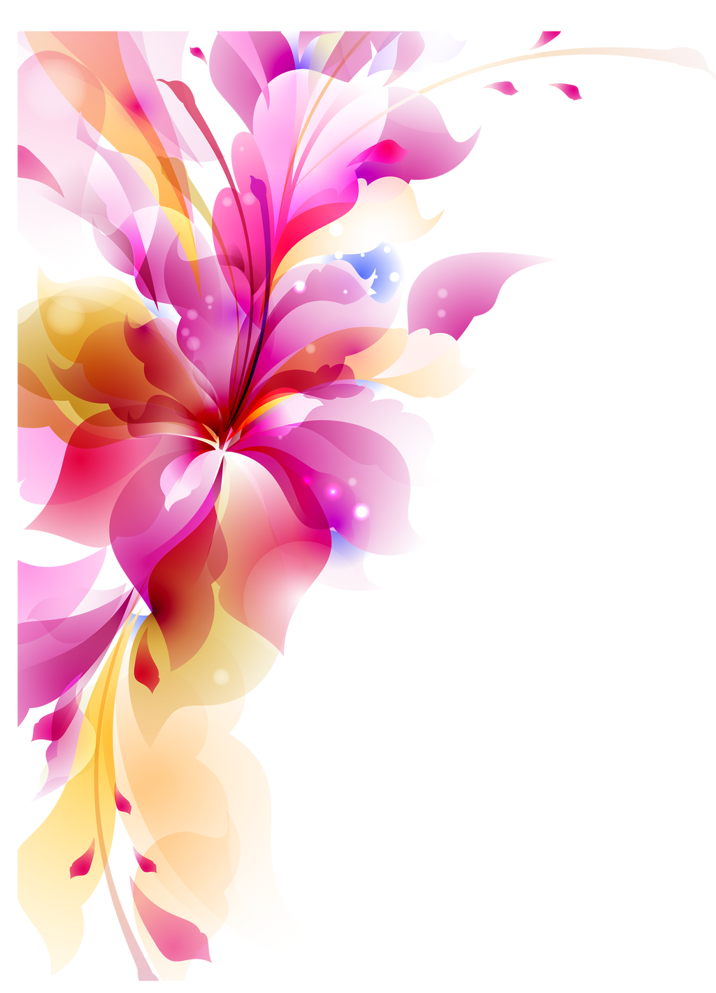 Vector Corner Flower Art Transparent PNG Image