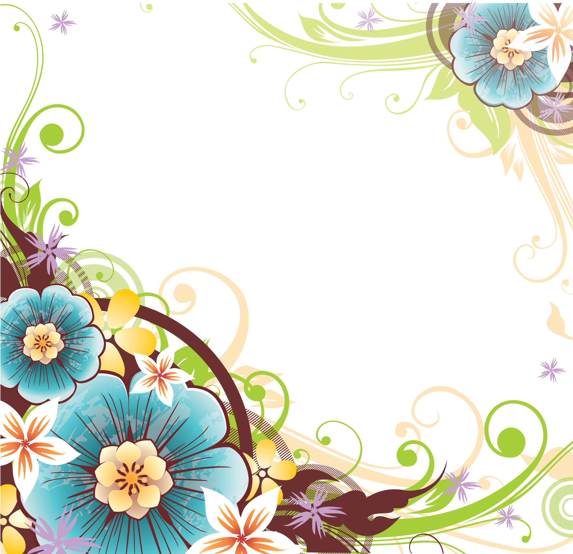 Vector Corner Flower Transparent PNG Image