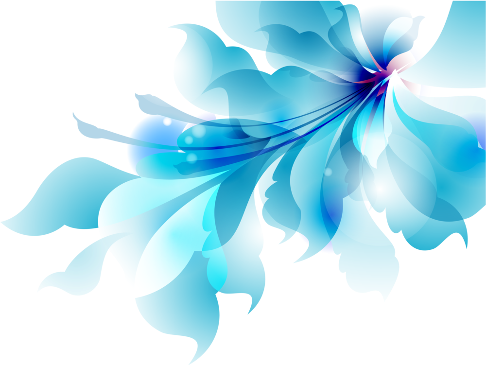 Vector Blue Flowers Transparent PNG Image