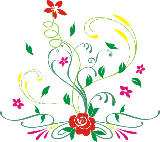 Vector Swirl Flowers Transparent PNG Image
