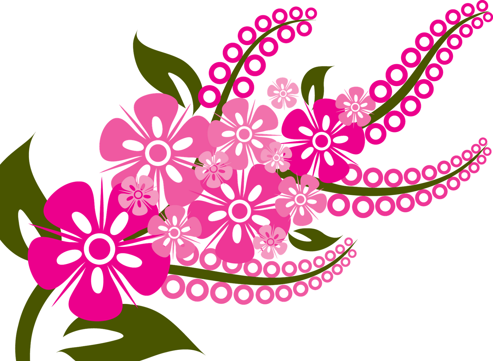 Pink Flowers Vector Transparent PNG Image