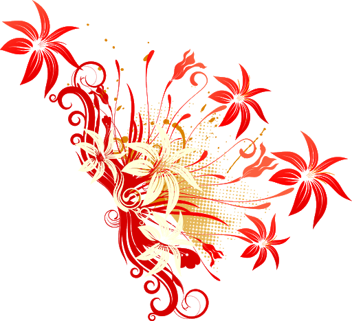 Vector Flower Art Red Transparent PNG Image