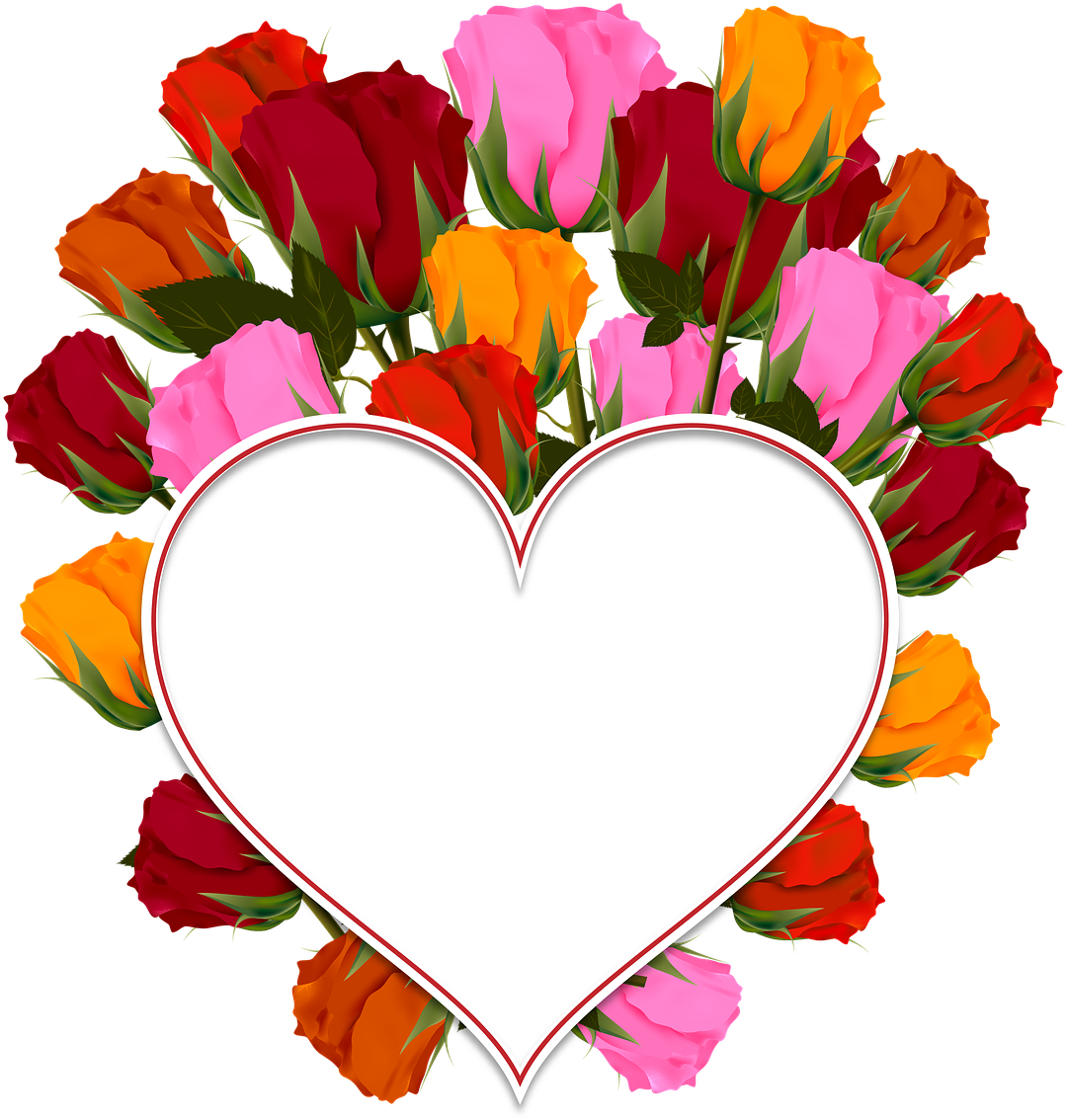 Heart Flower Love Transparent PNG Image