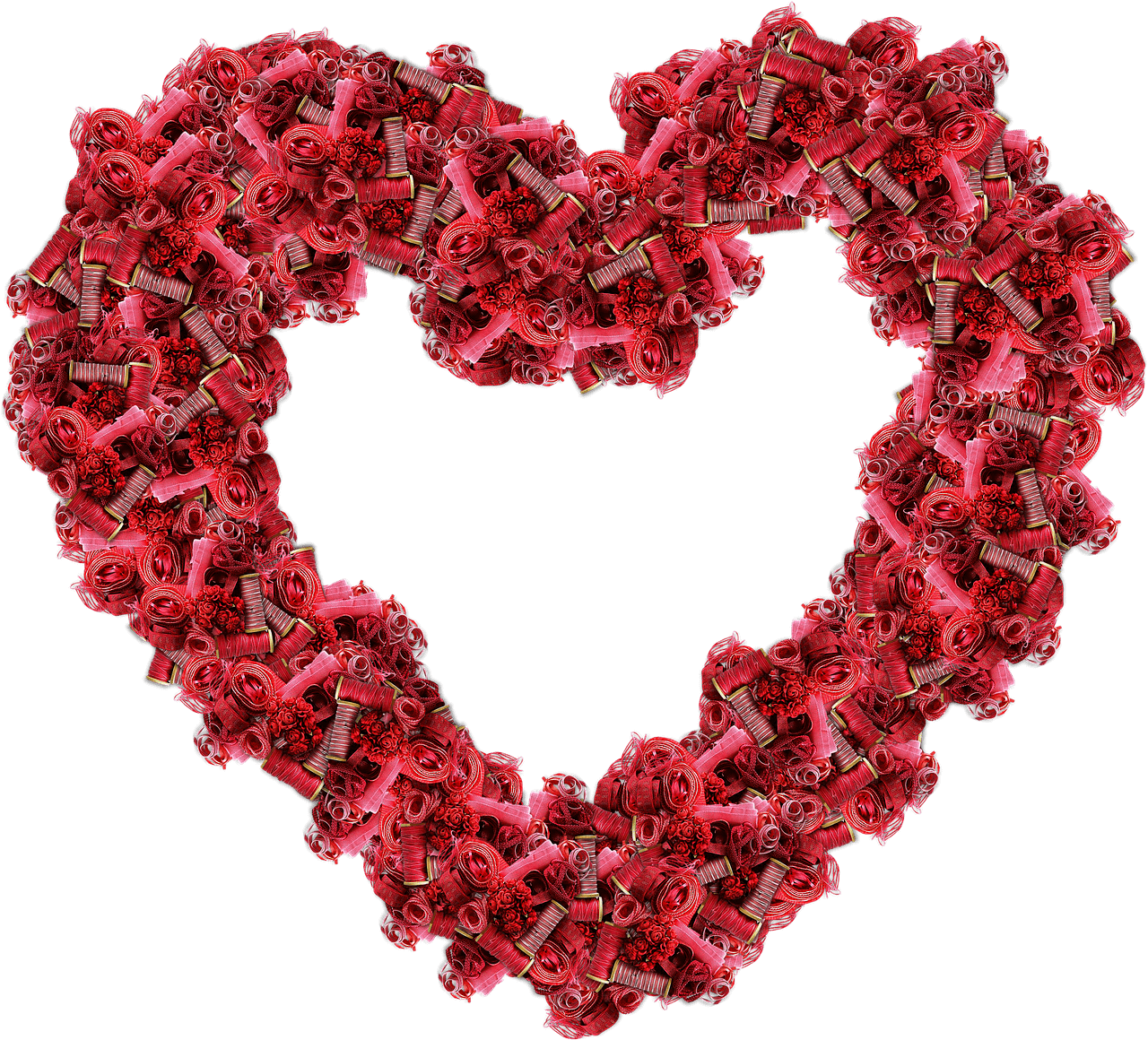 Heart Flower Red Transparent PNG Image