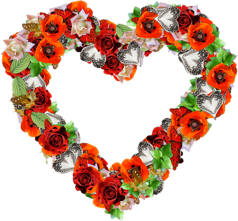 Heart Flower Romantic Transparent PNG Image