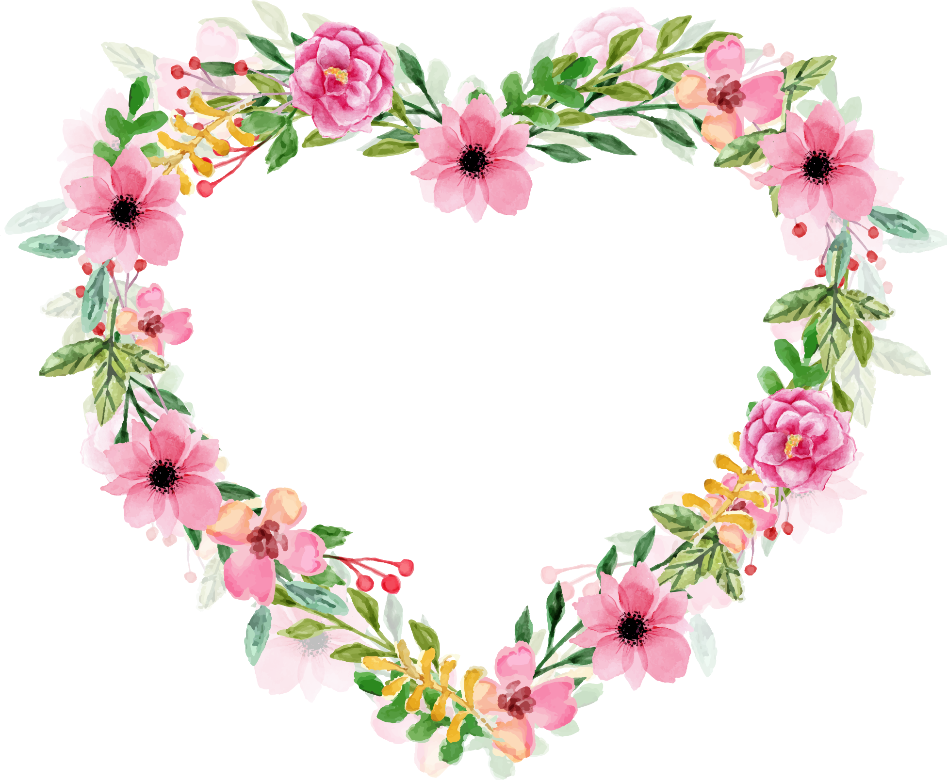 Heart Flower Romantic Transparent PNG Image