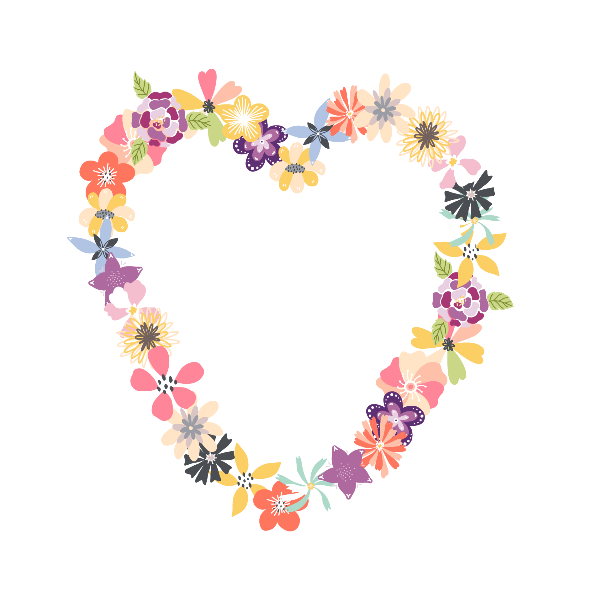 Heart Vector Romantic Flower Transparent PNG Image
