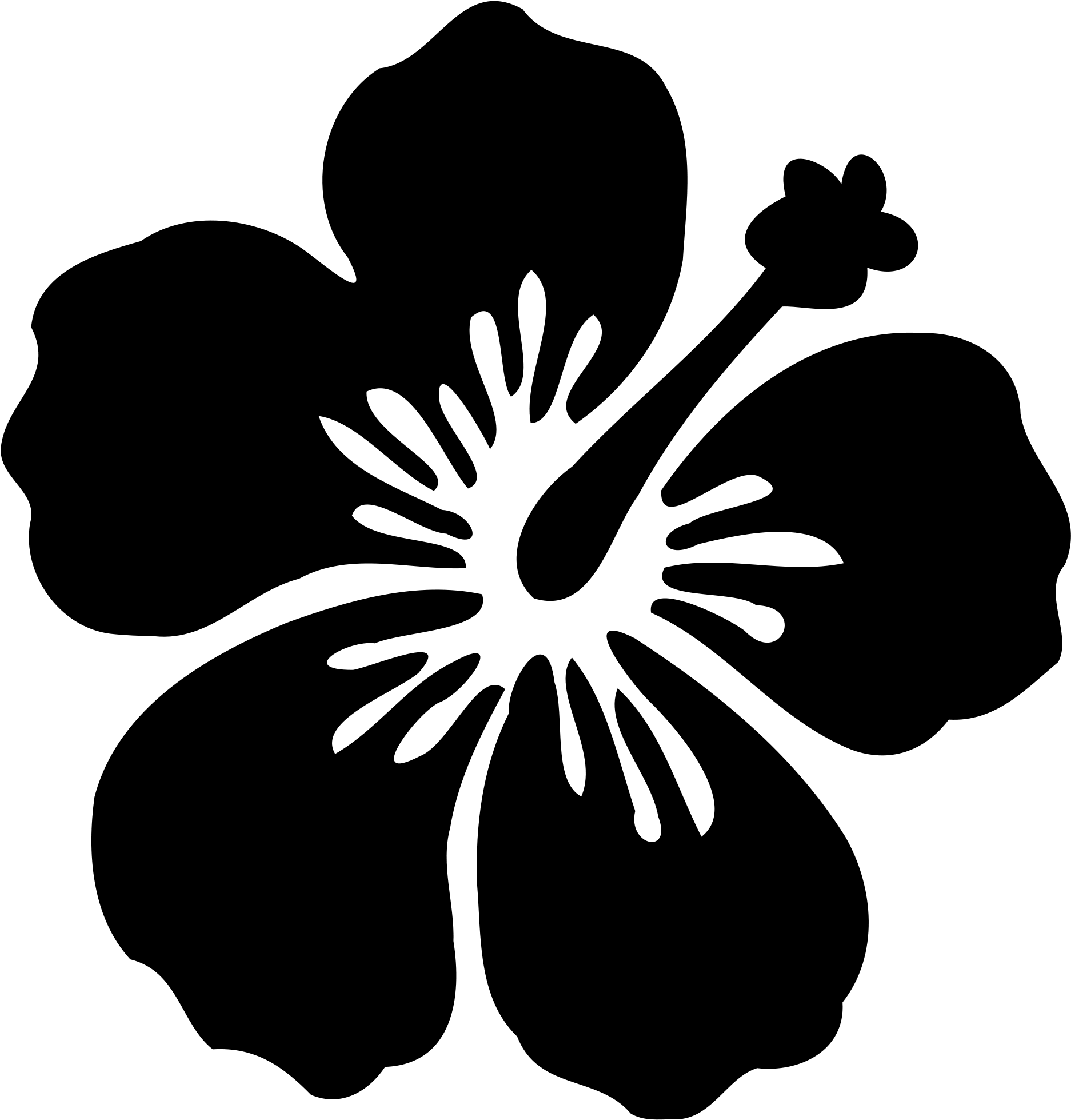 Single Flower Silhouette Transparent PNG Image