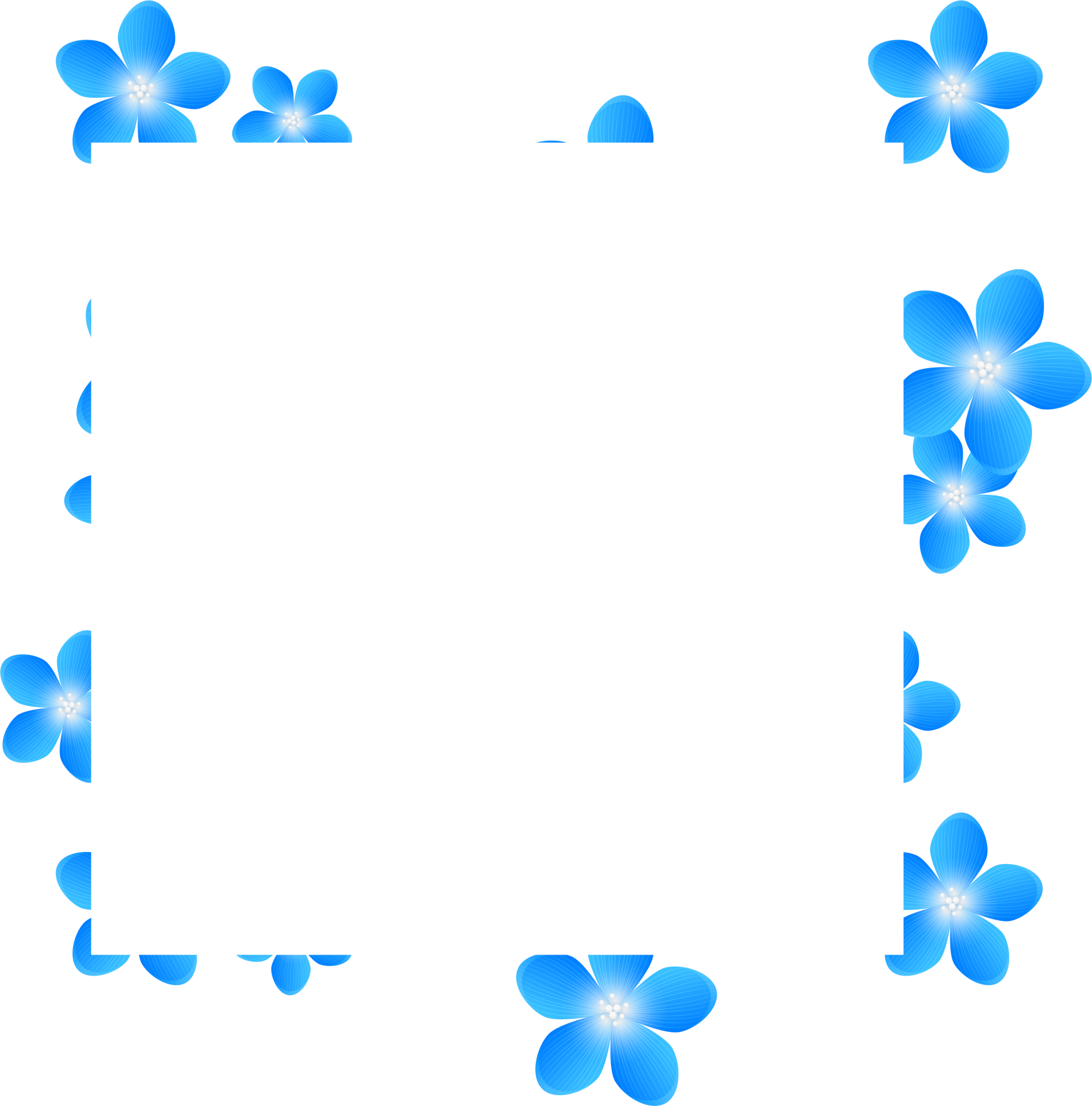 Blue Frame Flower Transparent PNG Image