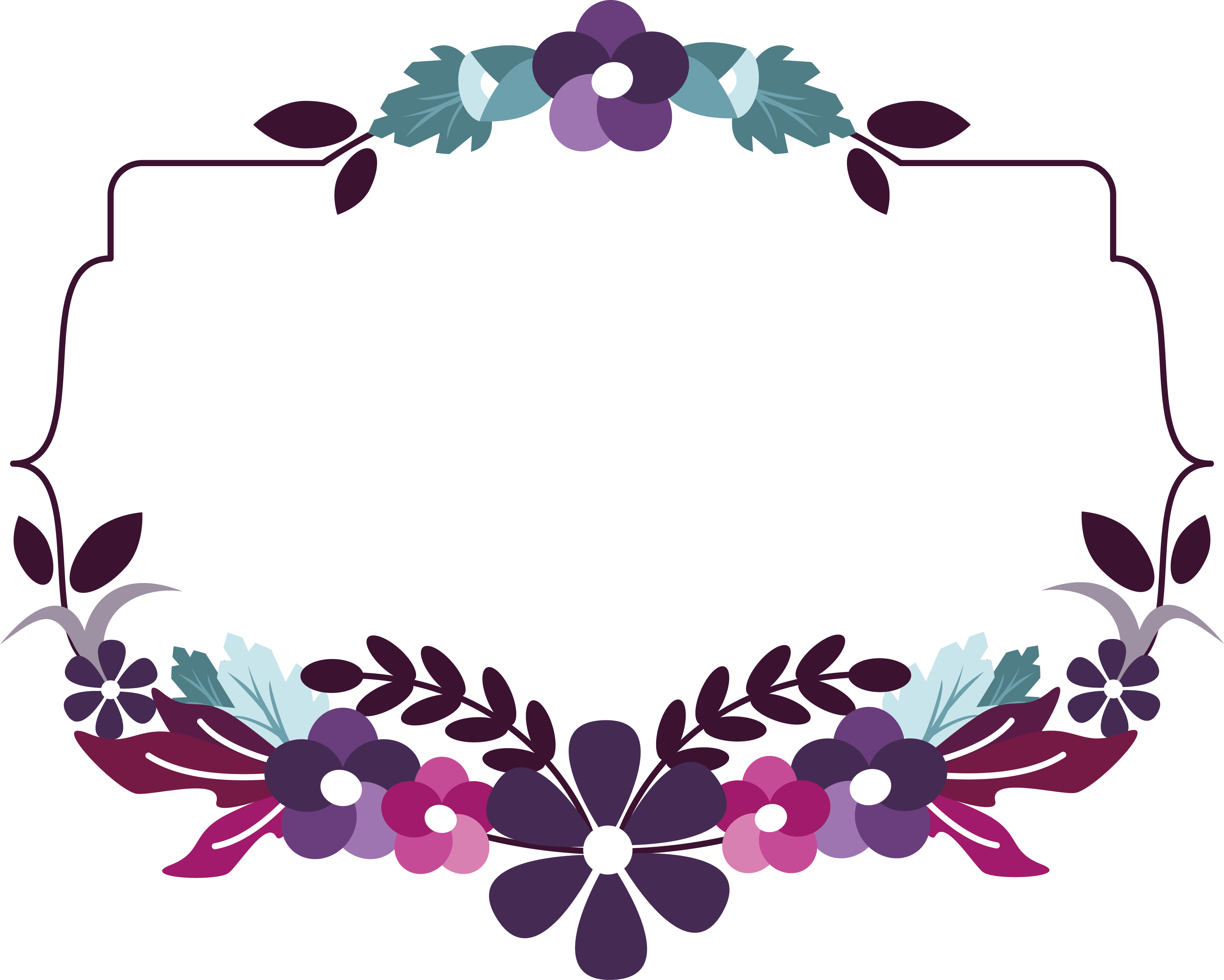 Blue Box Flower Title Transparent PNG Image