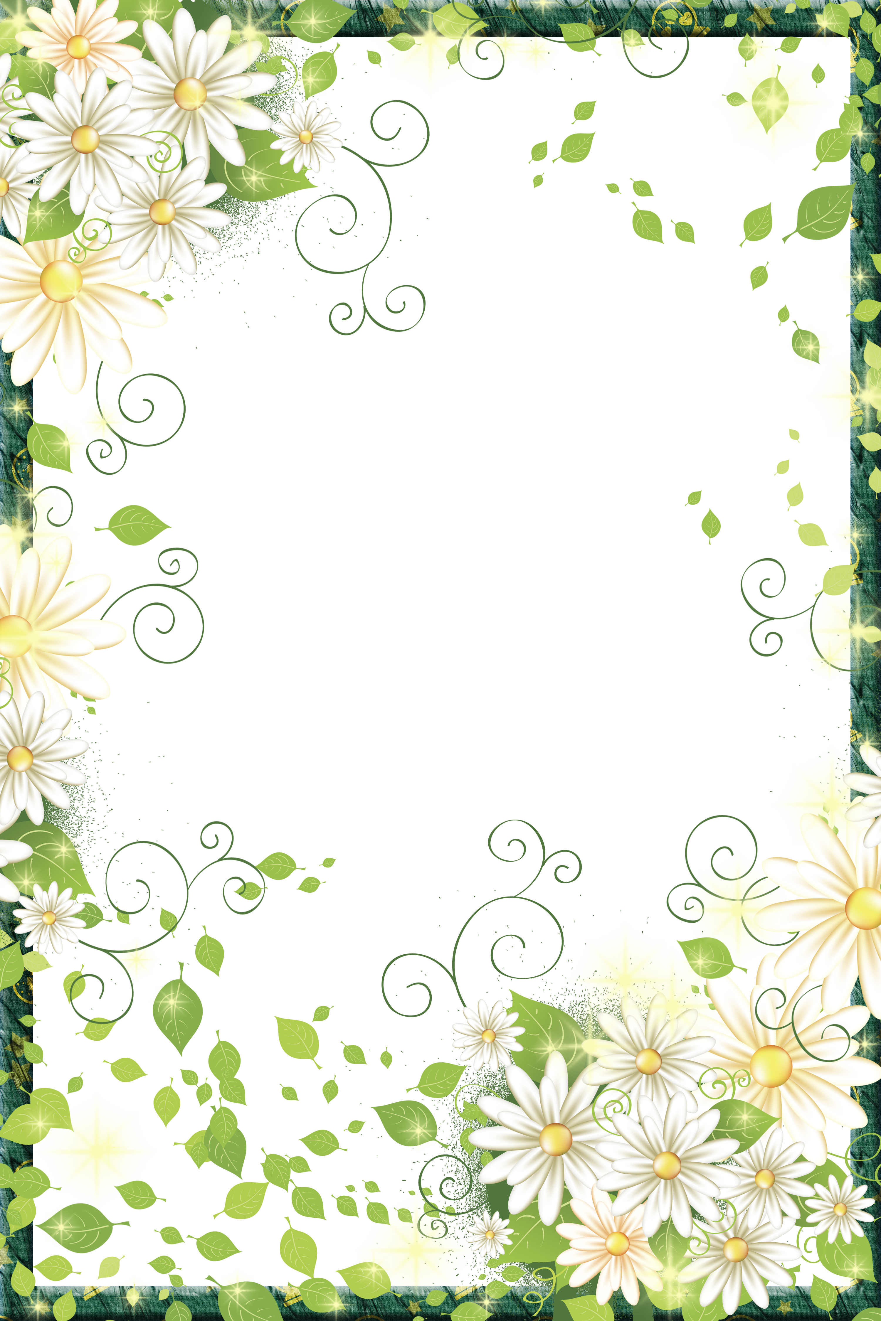 Beautiful Frame Digital Flowers Border Transparent PNG Image