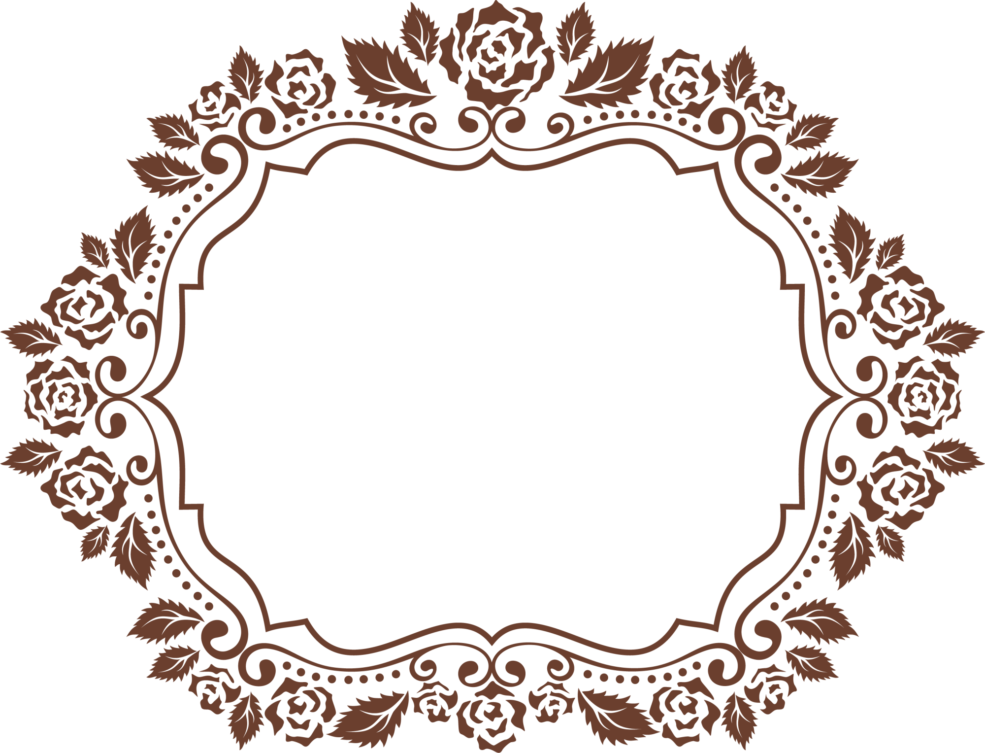 Brown Frame Flower Transparent PNG Image