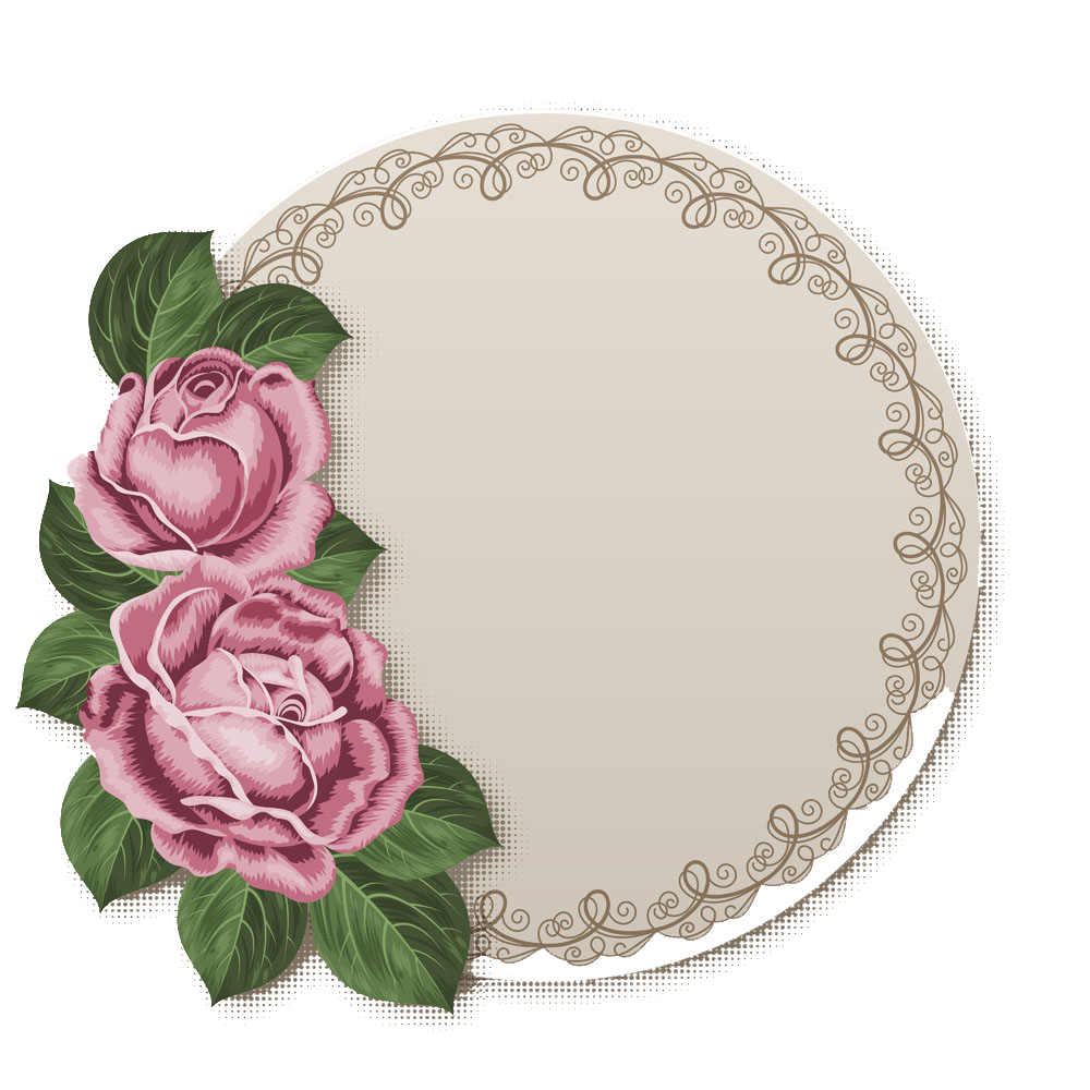 Circle Flower Frame Round Transparent PNG Image