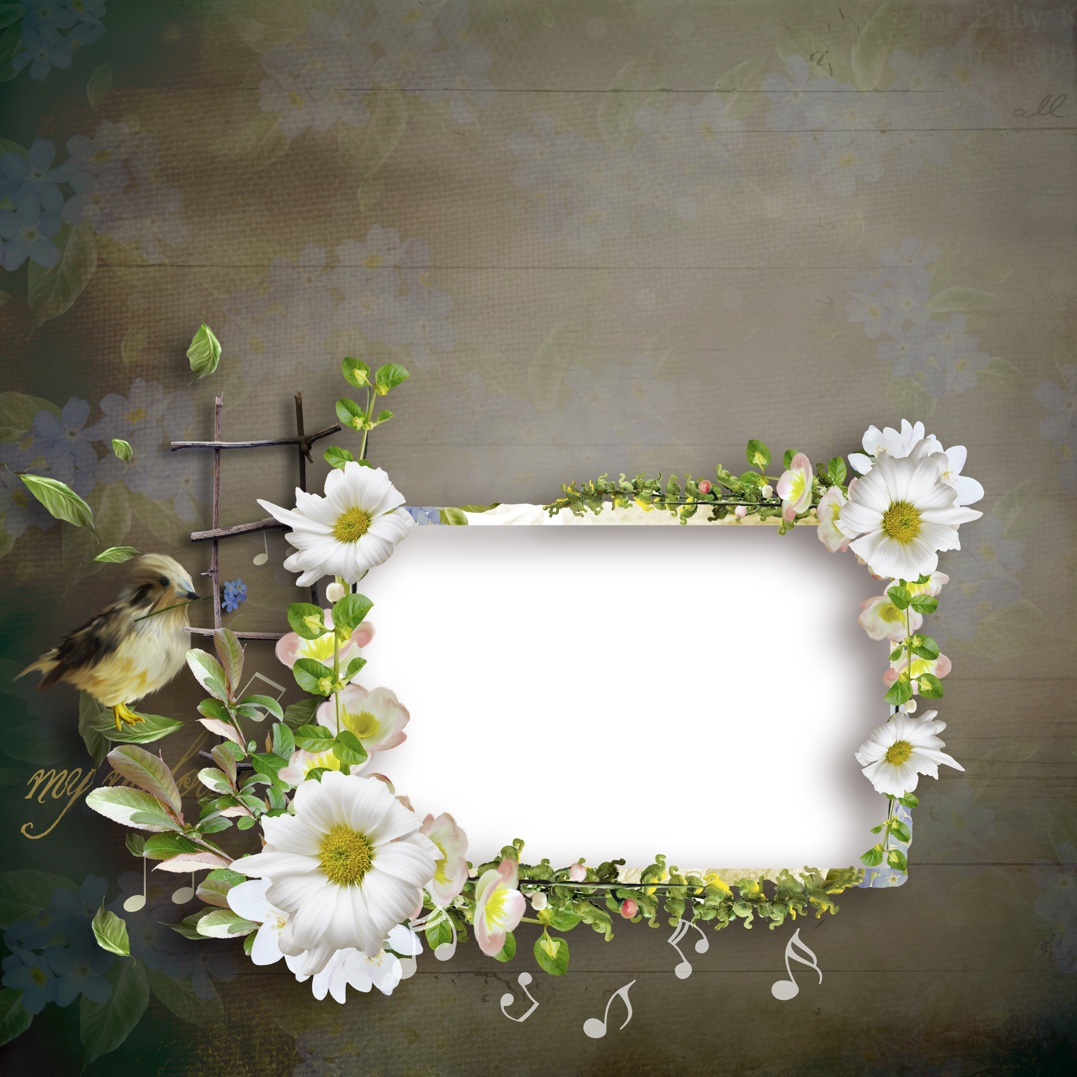 Floral Frame Flower Design Creative File Transparent PNG Image