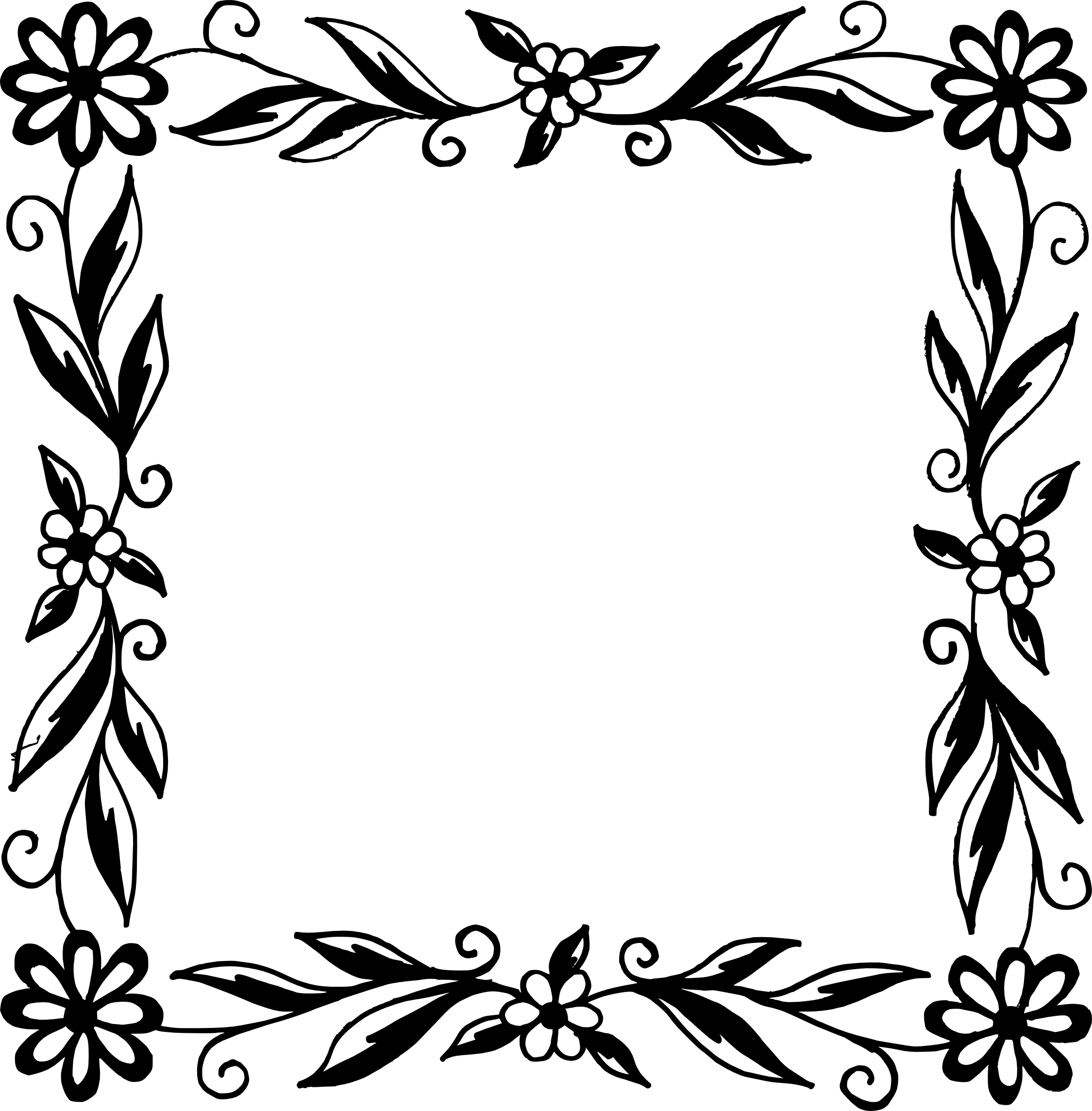 And Flower Frame Black Frames White Transparent PNG Image