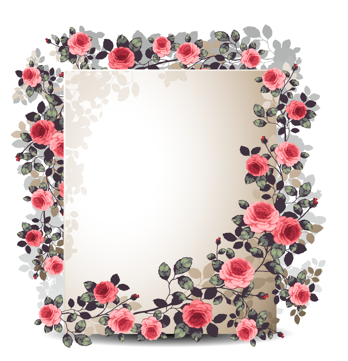 Flower Border Frame Transparent PNG Image