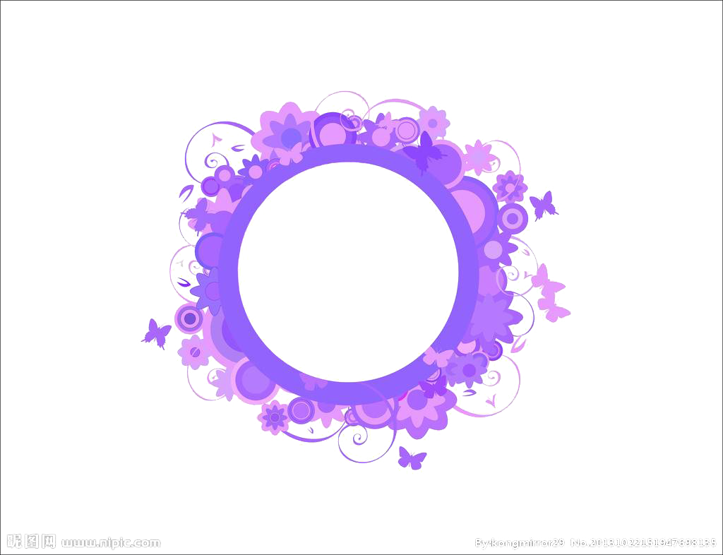 Purple Material Frame Flower Transparent PNG Image
