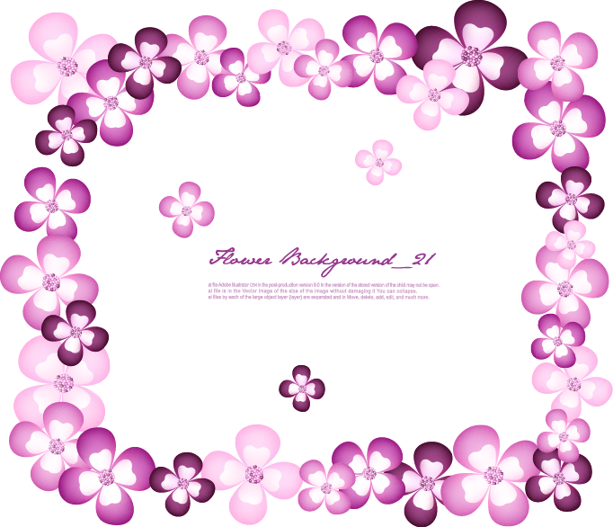 Purple Frame Flower Romantic Transparent PNG Image