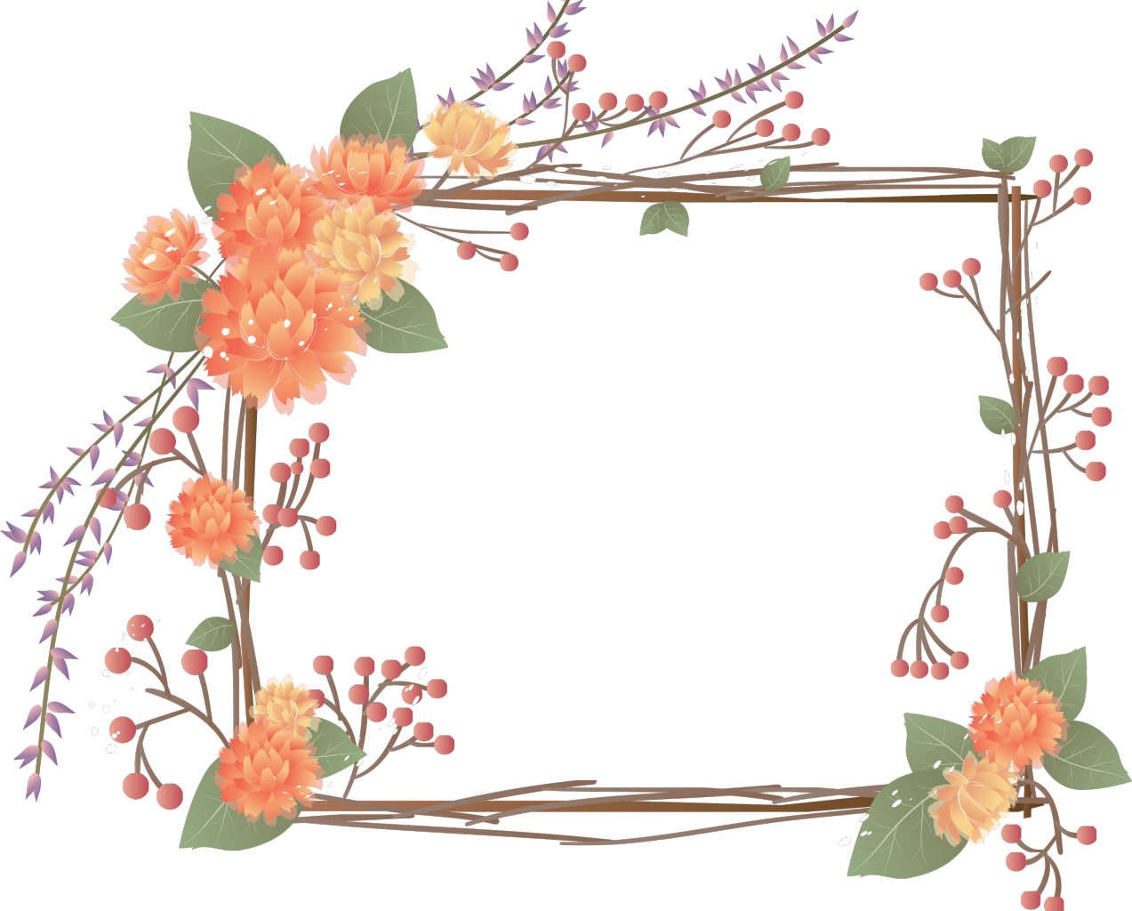 Pattern Frame Paper Flower Transparent PNG Image