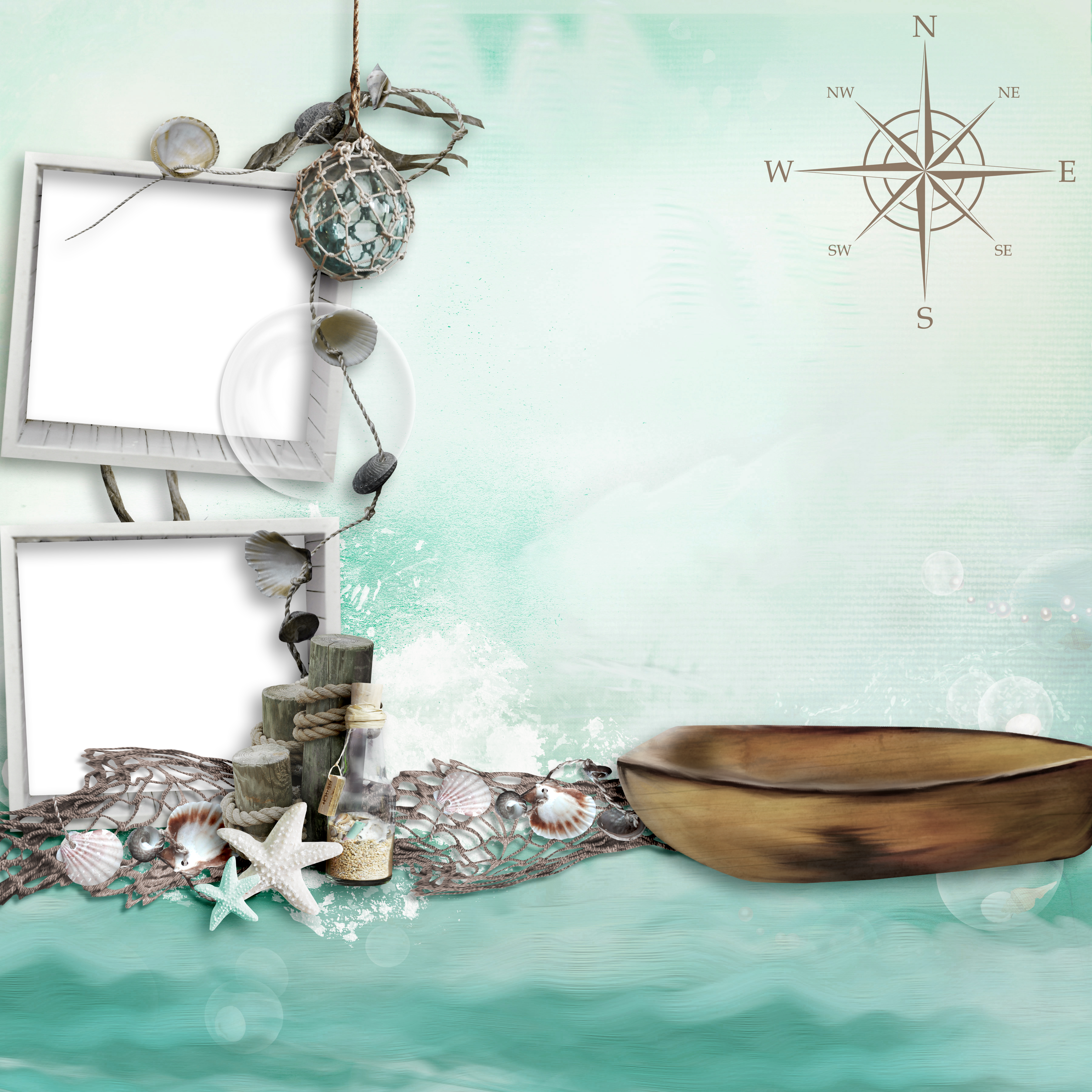 Frame Flower World Underwater Transparent PNG Image