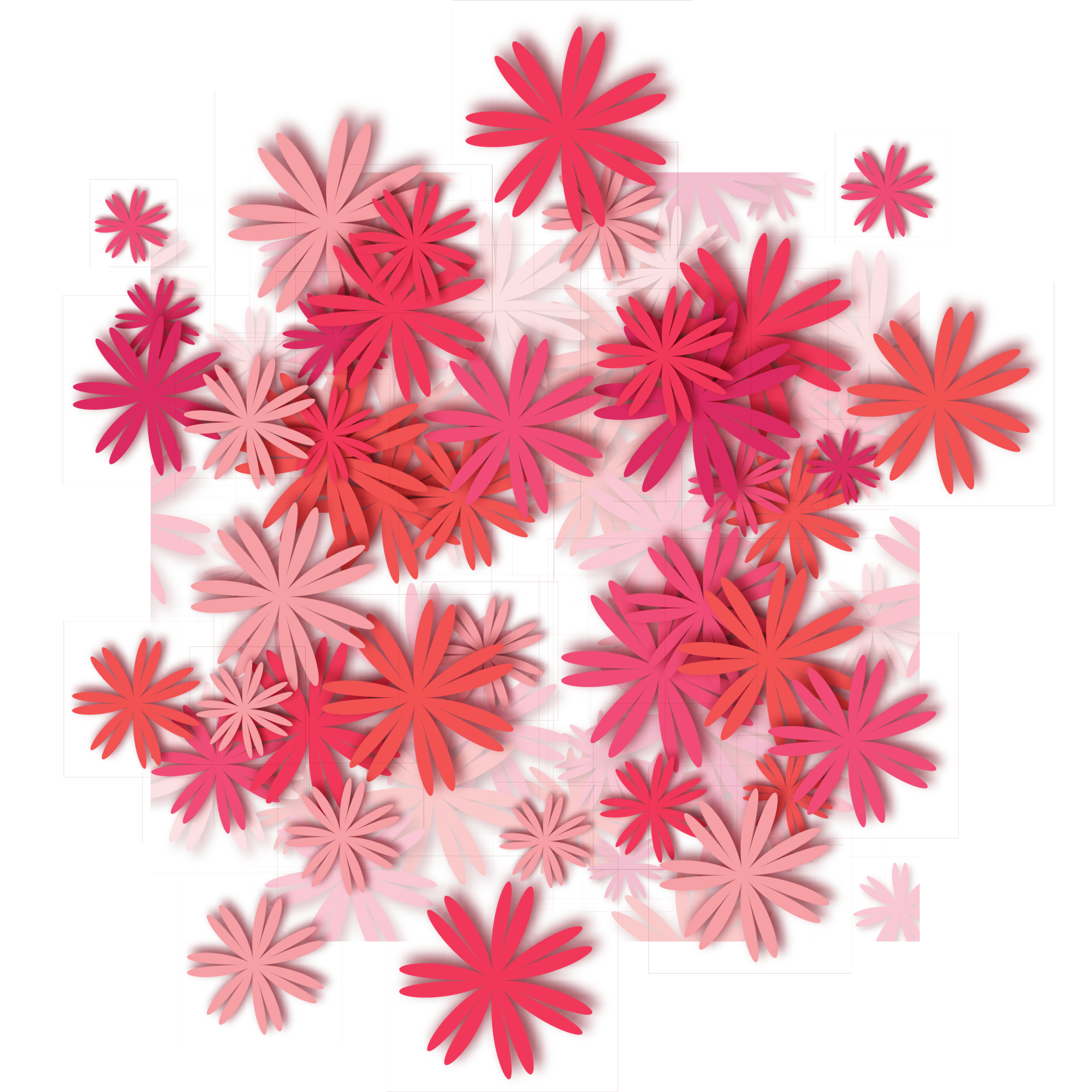 Frame Designer Flower Red Transparent PNG Image