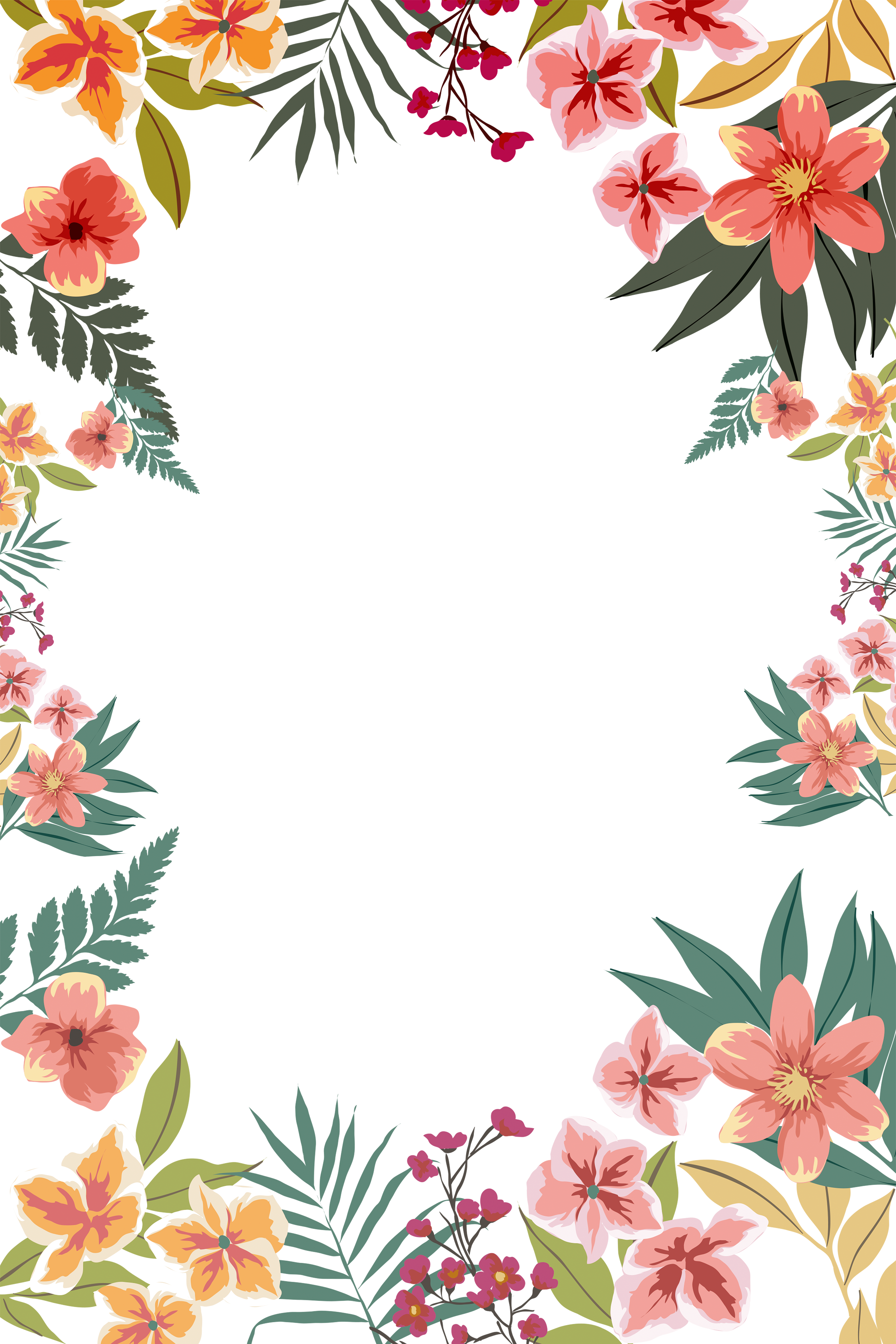 Paper Summer Shape Flower Border Transparent PNG Image