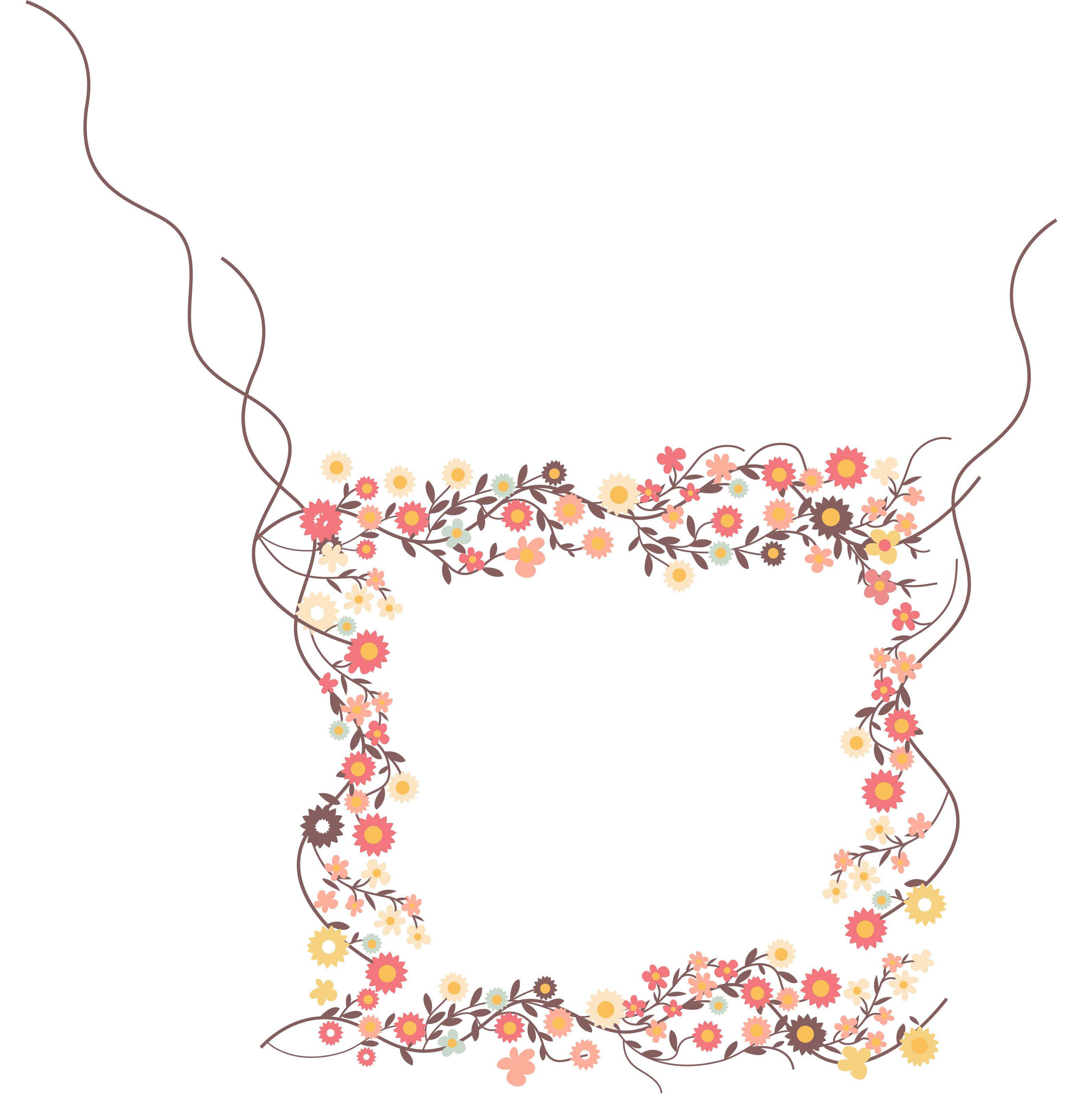 Frame Vector Flower Illustration File Transparent PNG Image