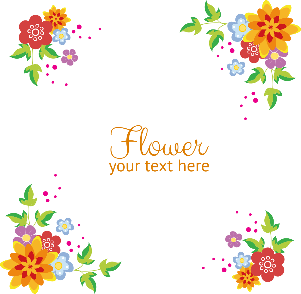 Flowers Vector Border Transparent PNG Image