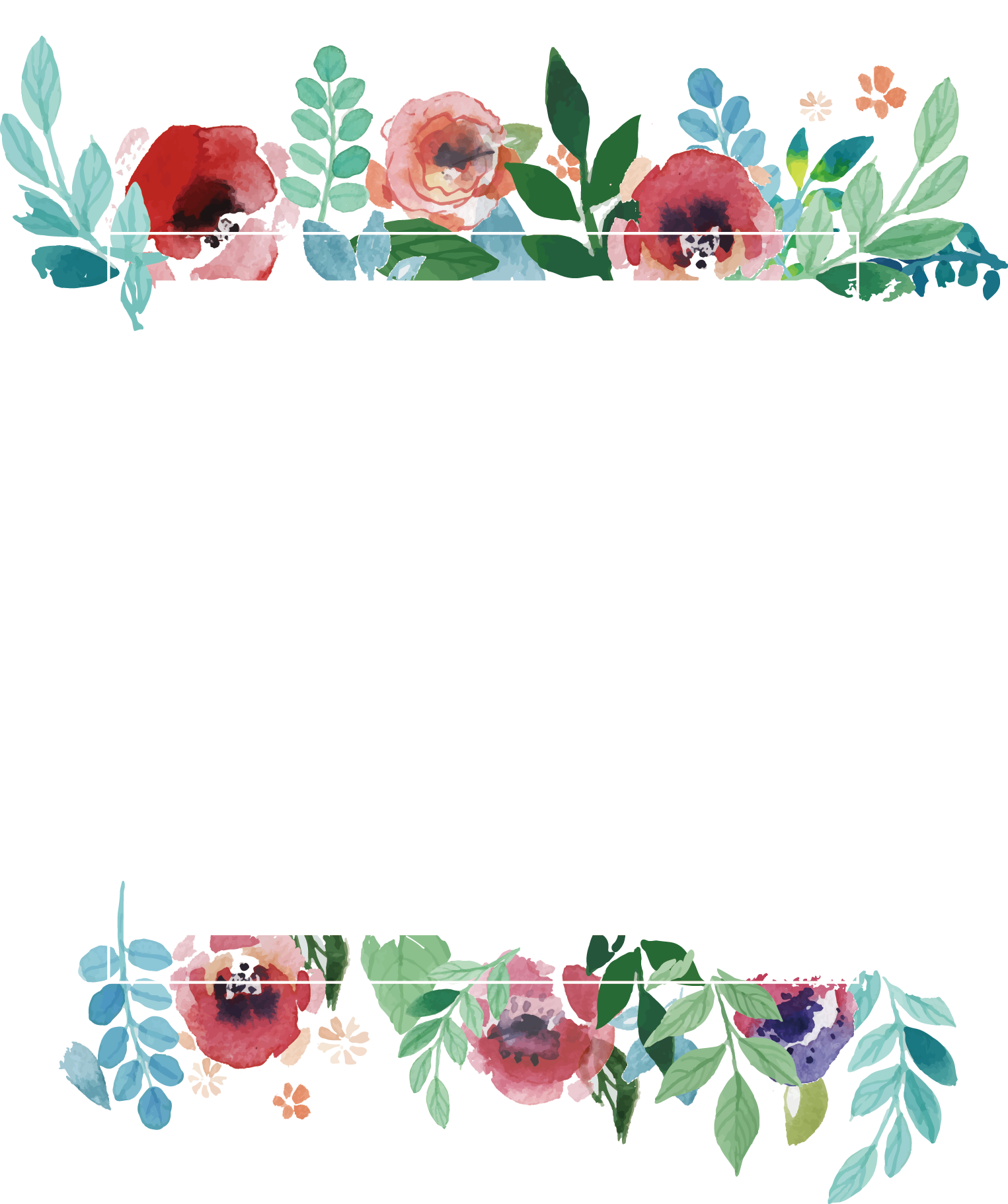 Flower Frame Wedding Watercolor Invitation Transparent PNG Image
