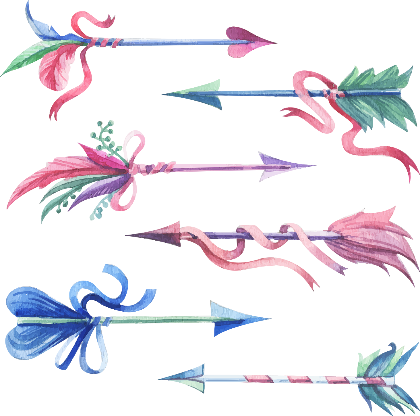 Pink Feather Flower Drawing Arrow Transparent PNG Image