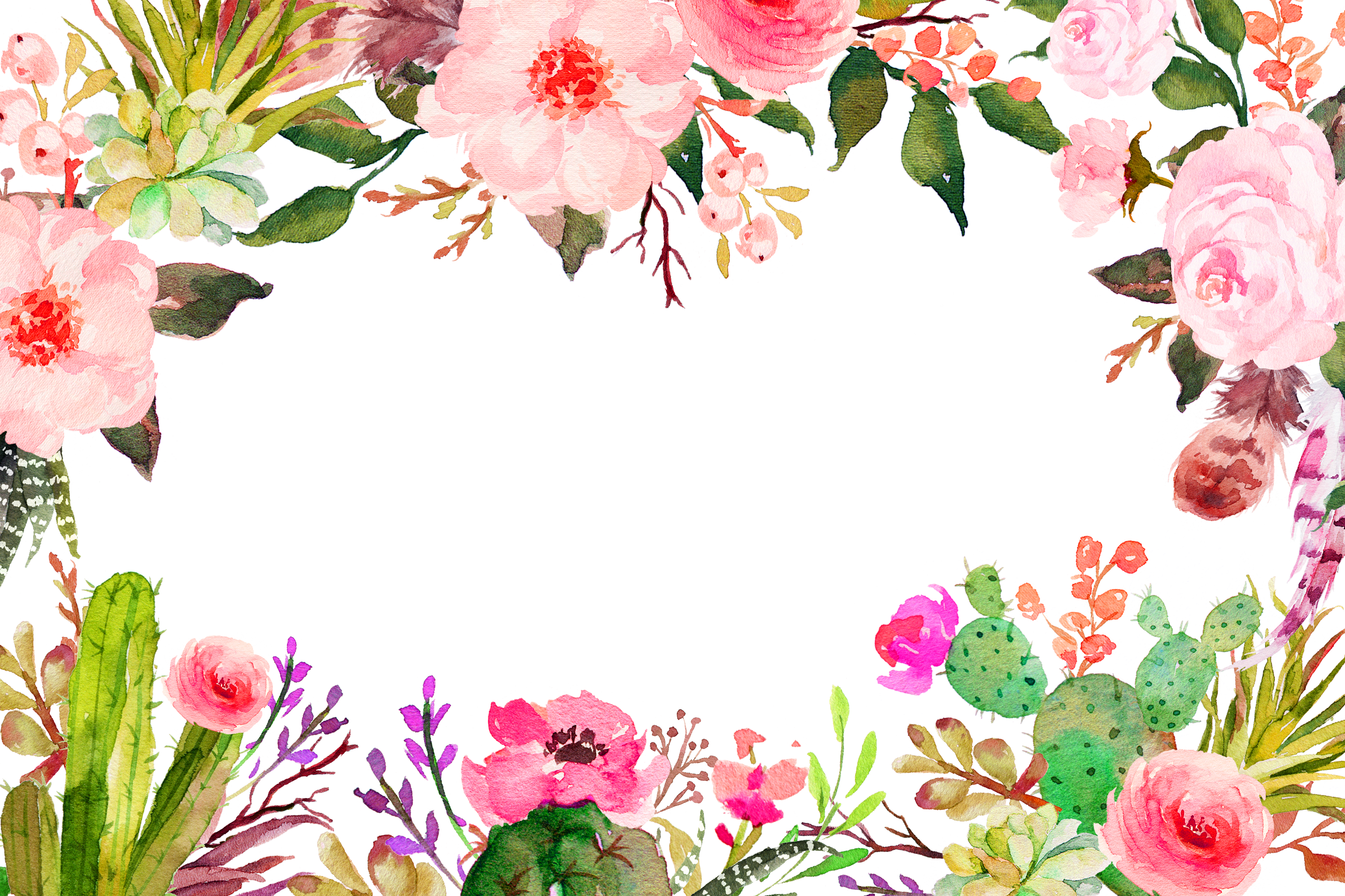 Watercolor Pink Plant Flower Painting Transparent PNG Image