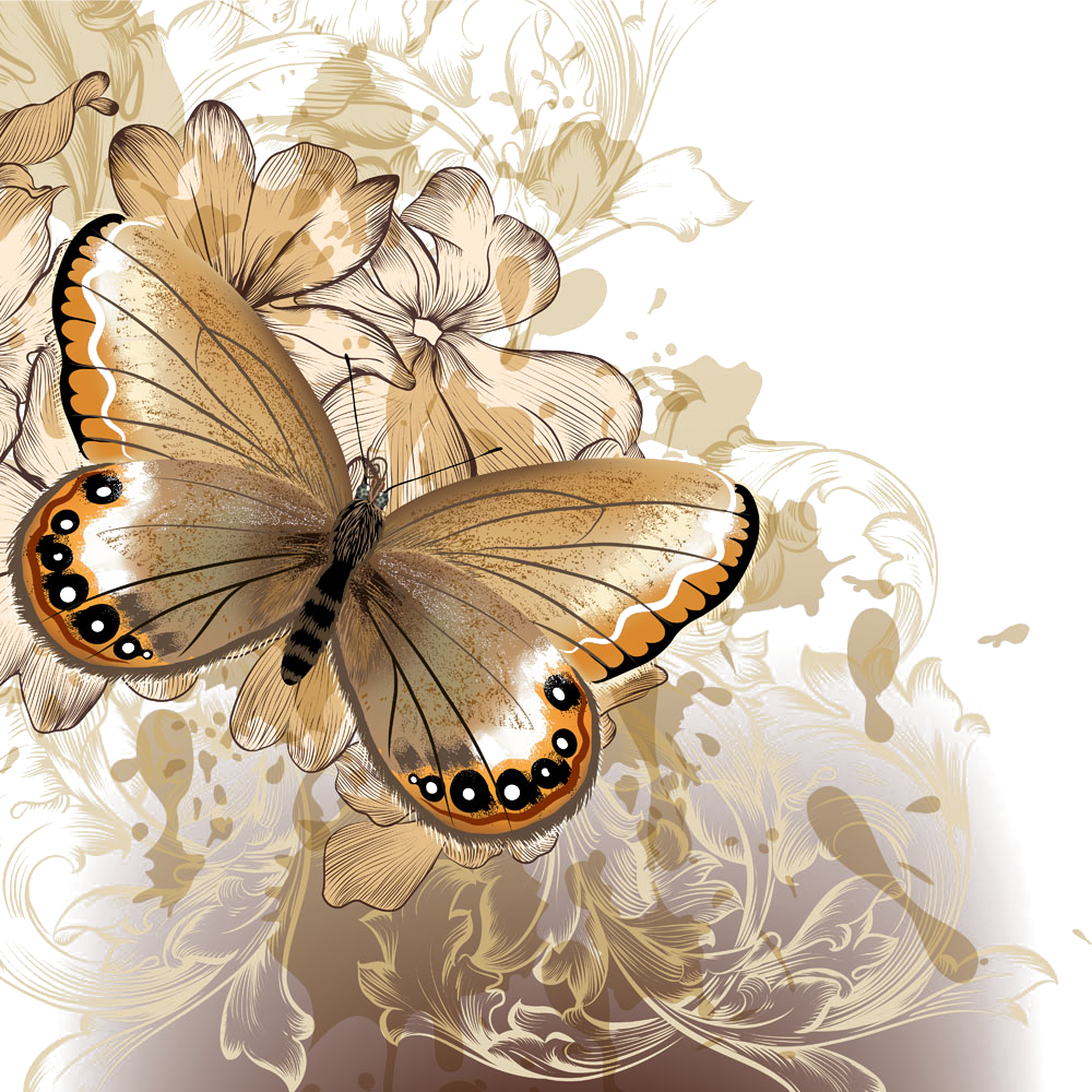 Crossstitch Butterfly Flower Fractal Stitch Transparent PNG Image