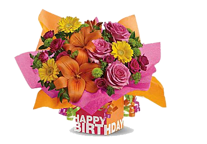 Birthday Flowers Bouquet Transparent PNG Image