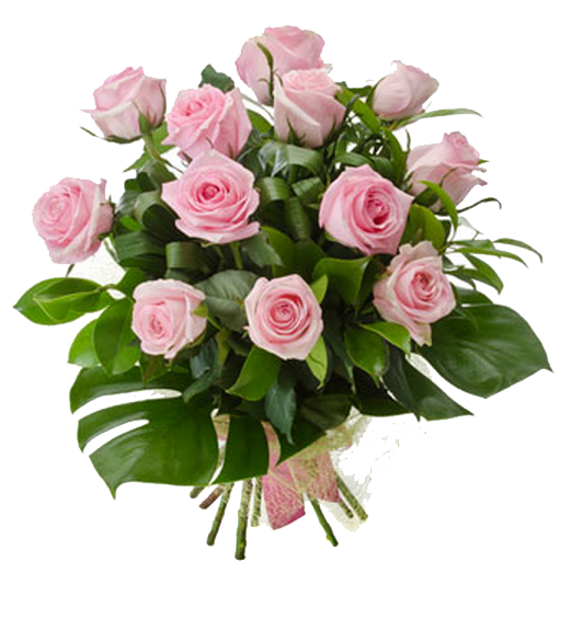 Pink Roses Flowers Bouquet Transparent PNG Image