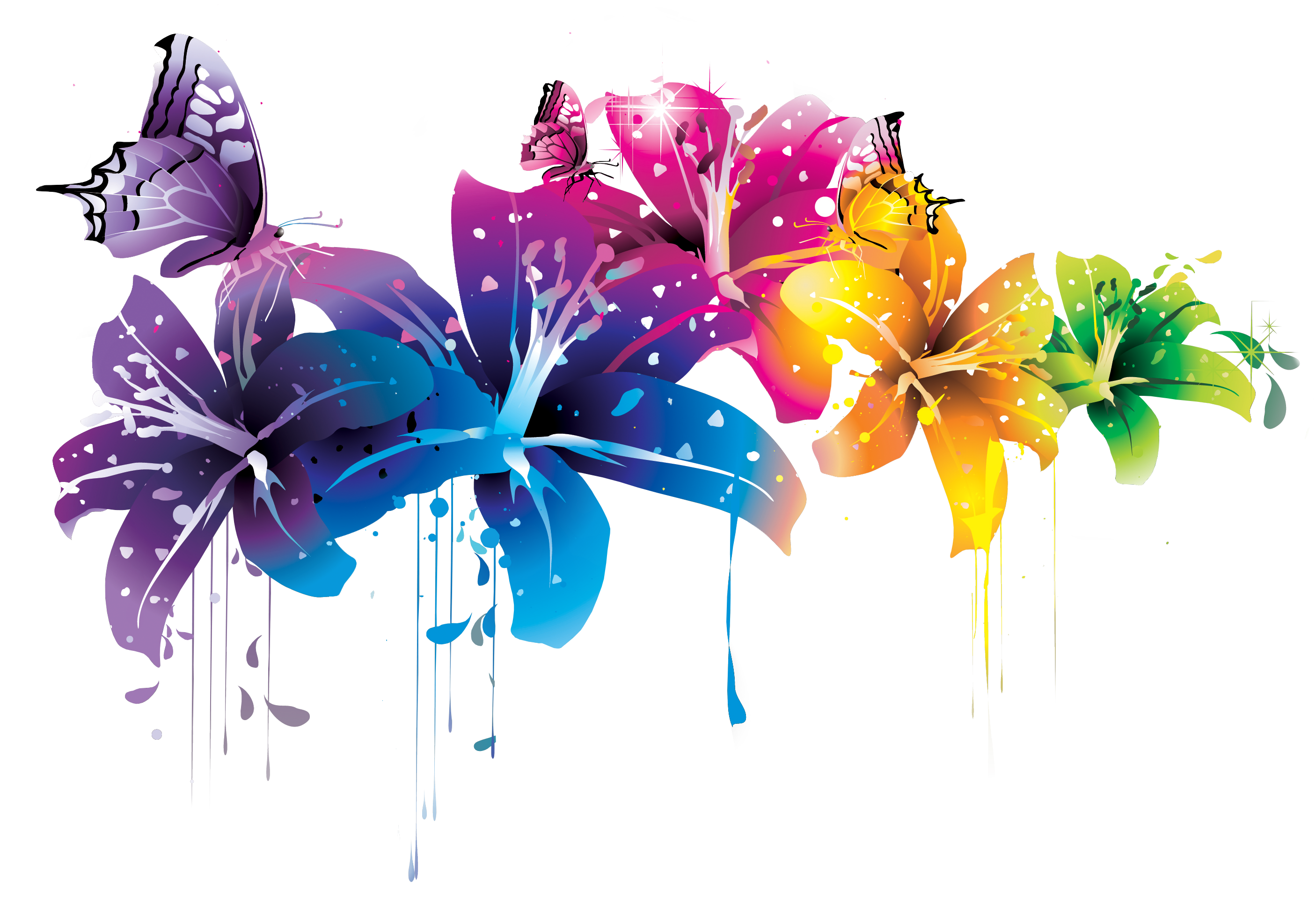 Flowers Vectors Transparent PNG Image