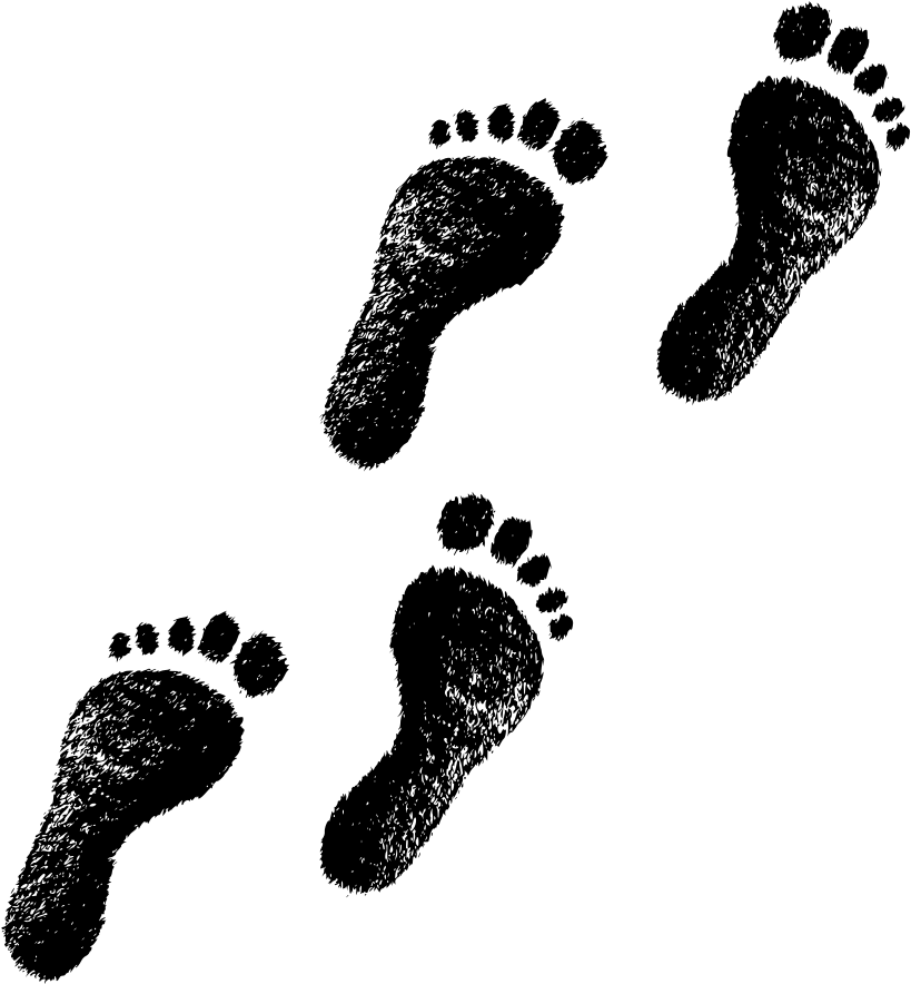 Walking Silhouette Footprints Transparent PNG Image
