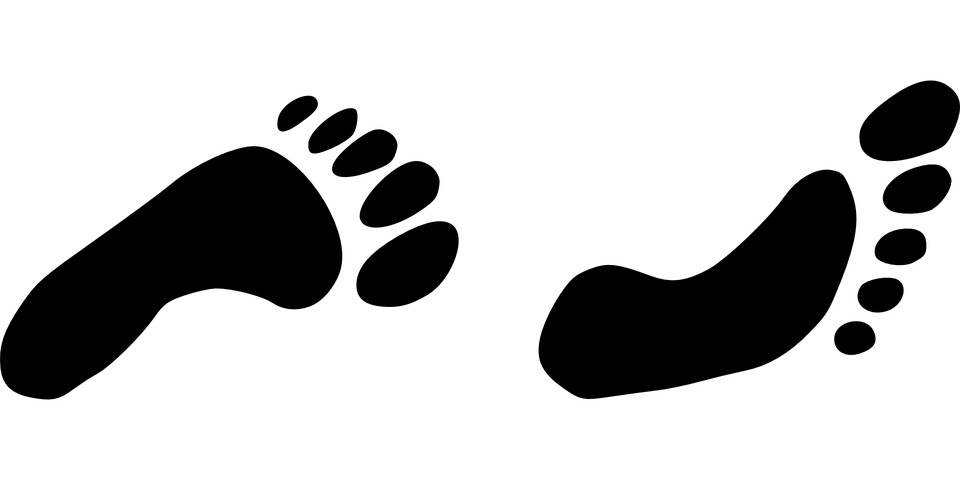 Walking Silhouette Footprints Transparent PNG Image