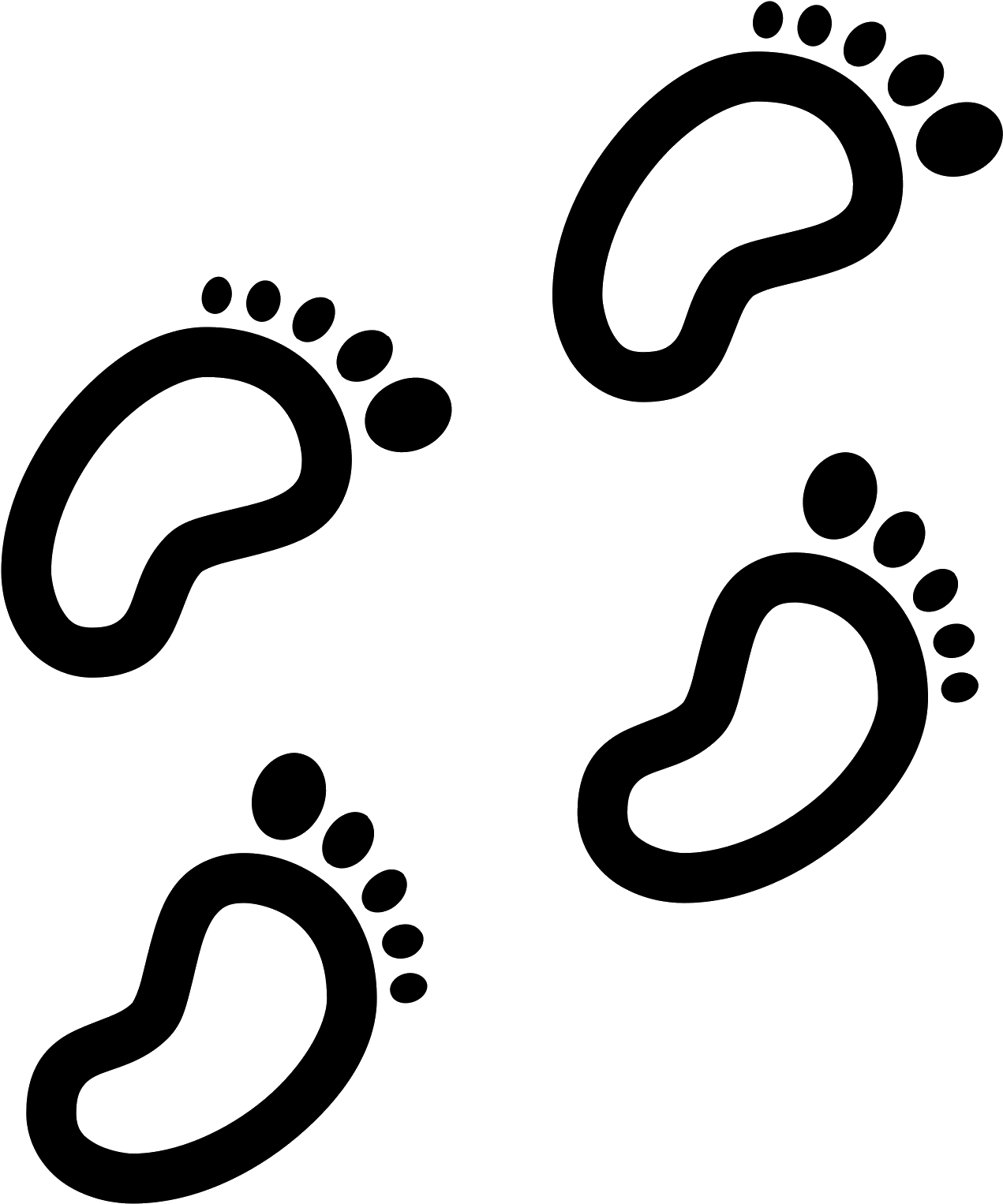 Walking Silhouette Footprints Transparent PNG Image